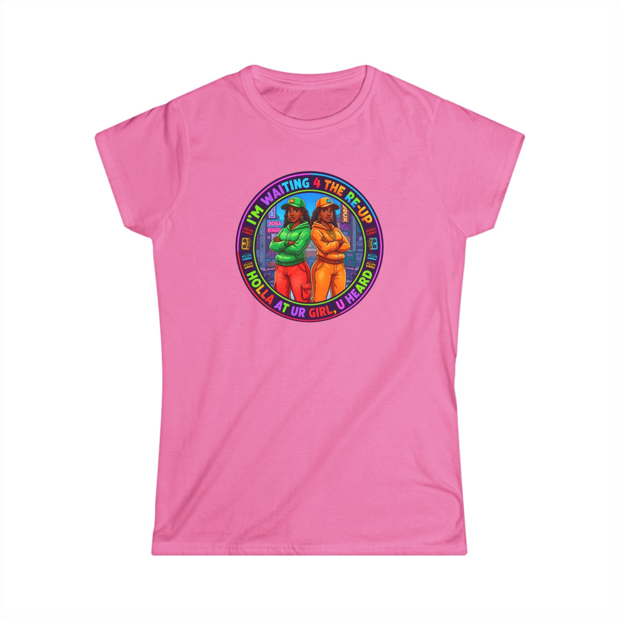 " Im Waiting For The Reup"  Graphic Tee — Retro Rainbow Sisters Women's Shirt