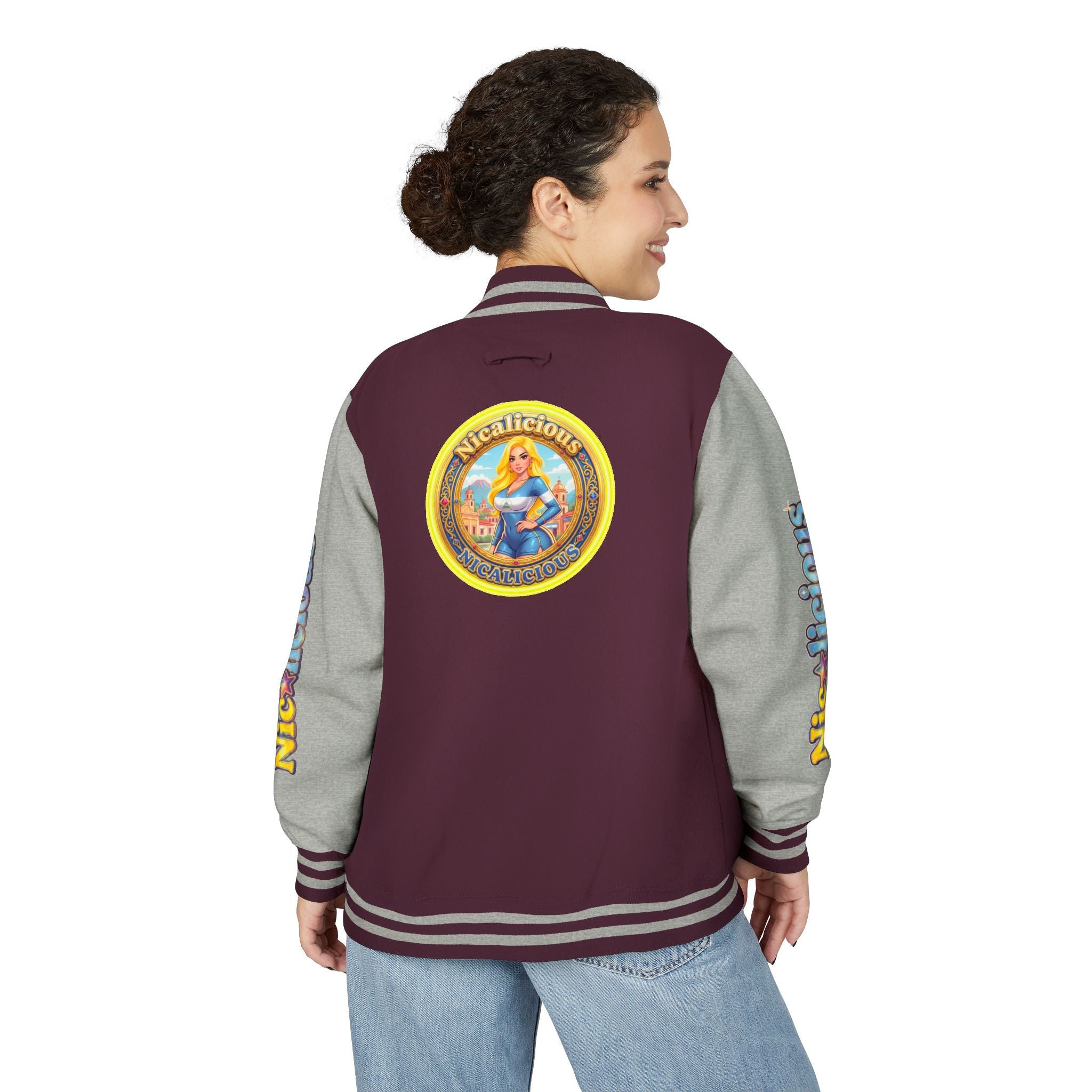 "Nicalicious" Varsity Jacket — Retro Pinup Letterman Jacket
