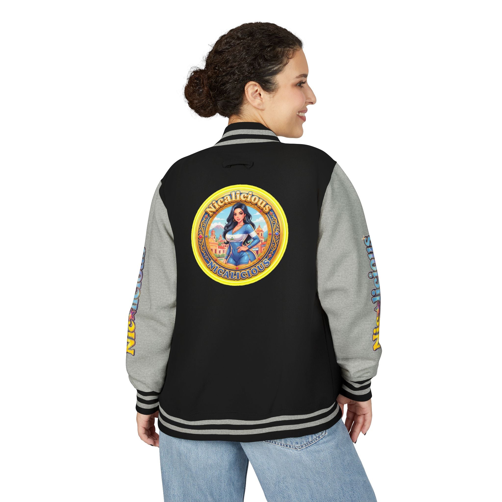 Letterman Jacket — 'Nicalicious' Retro Badge Varsity Jacket