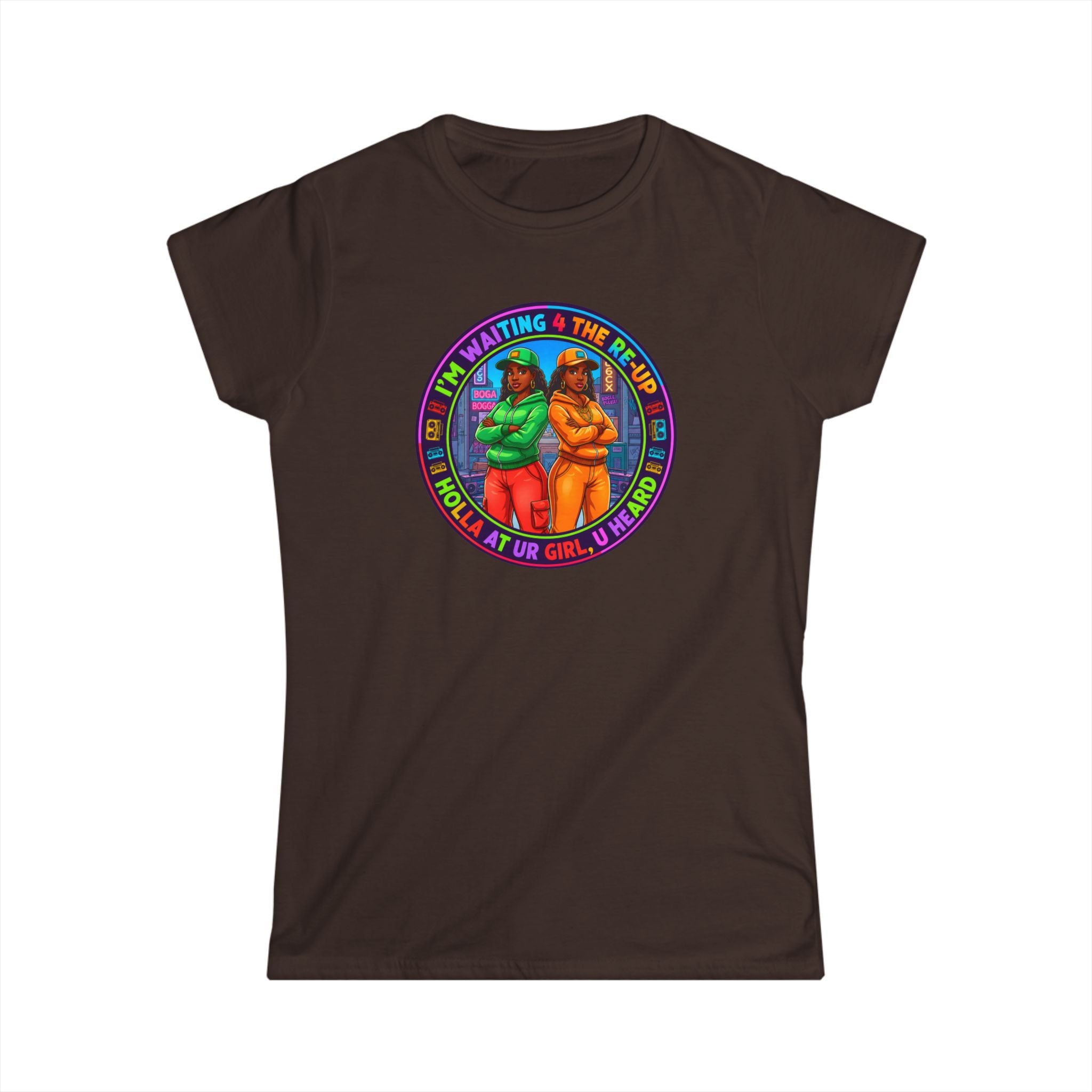 " Im Waiting For The Reup"  Graphic Tee — Retro Rainbow Sisters Women's Shirt