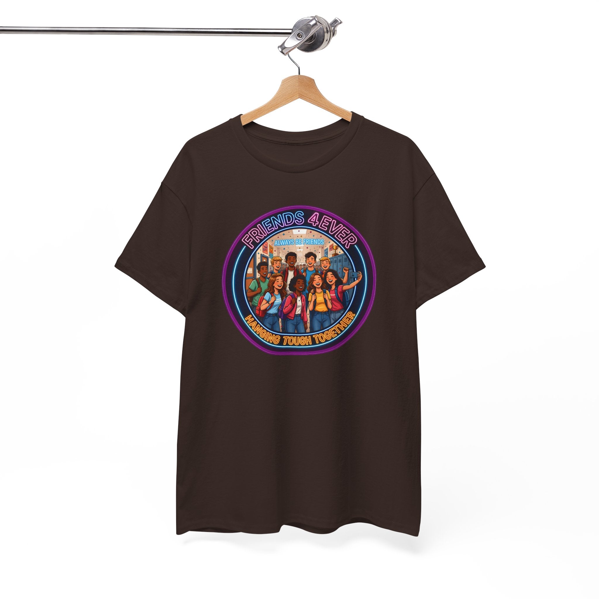 Graphic Tee — Retro Group Illustration "Friends Forever"