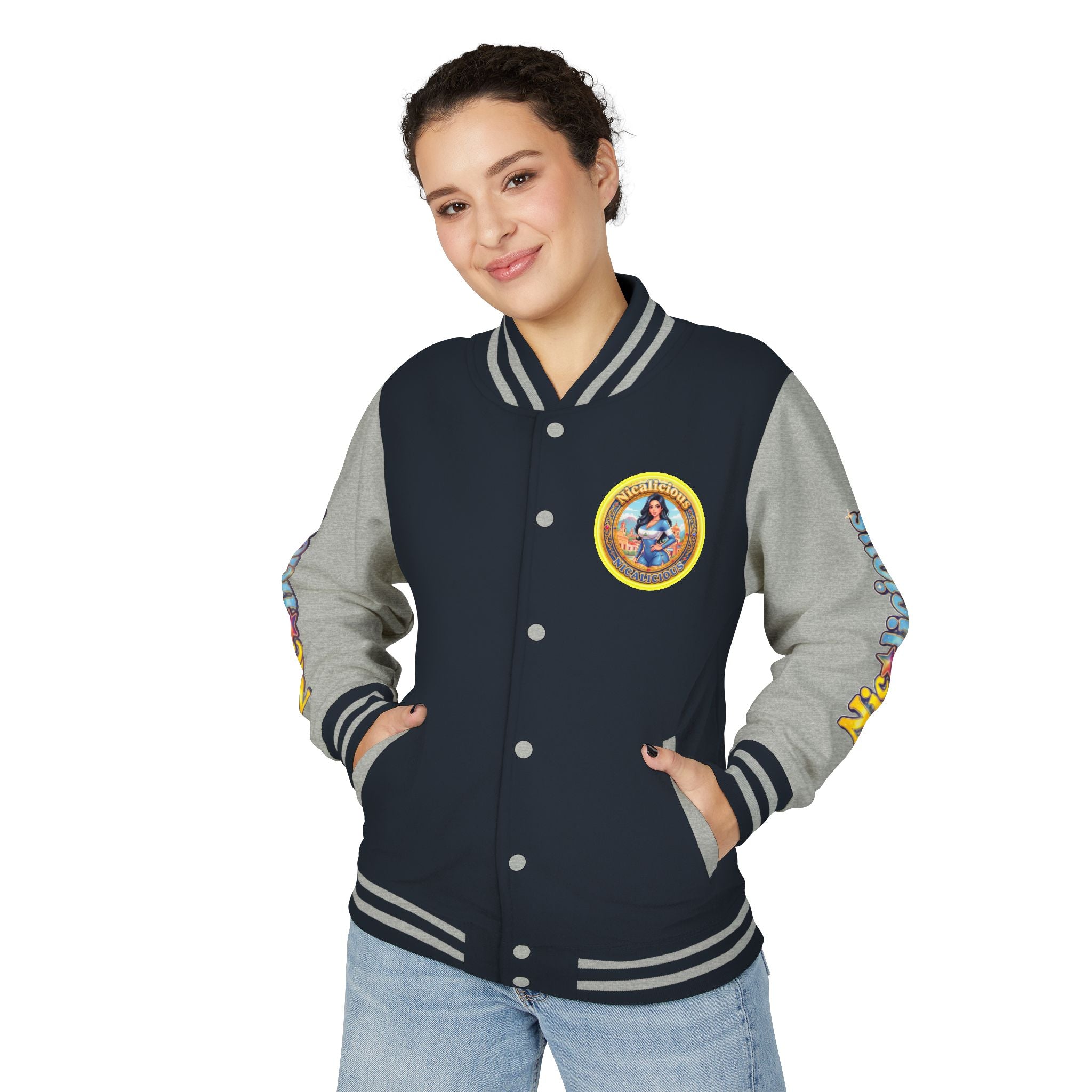 Letterman Jacket — 'Nicalicious' Retro Badge Varsity Jacket