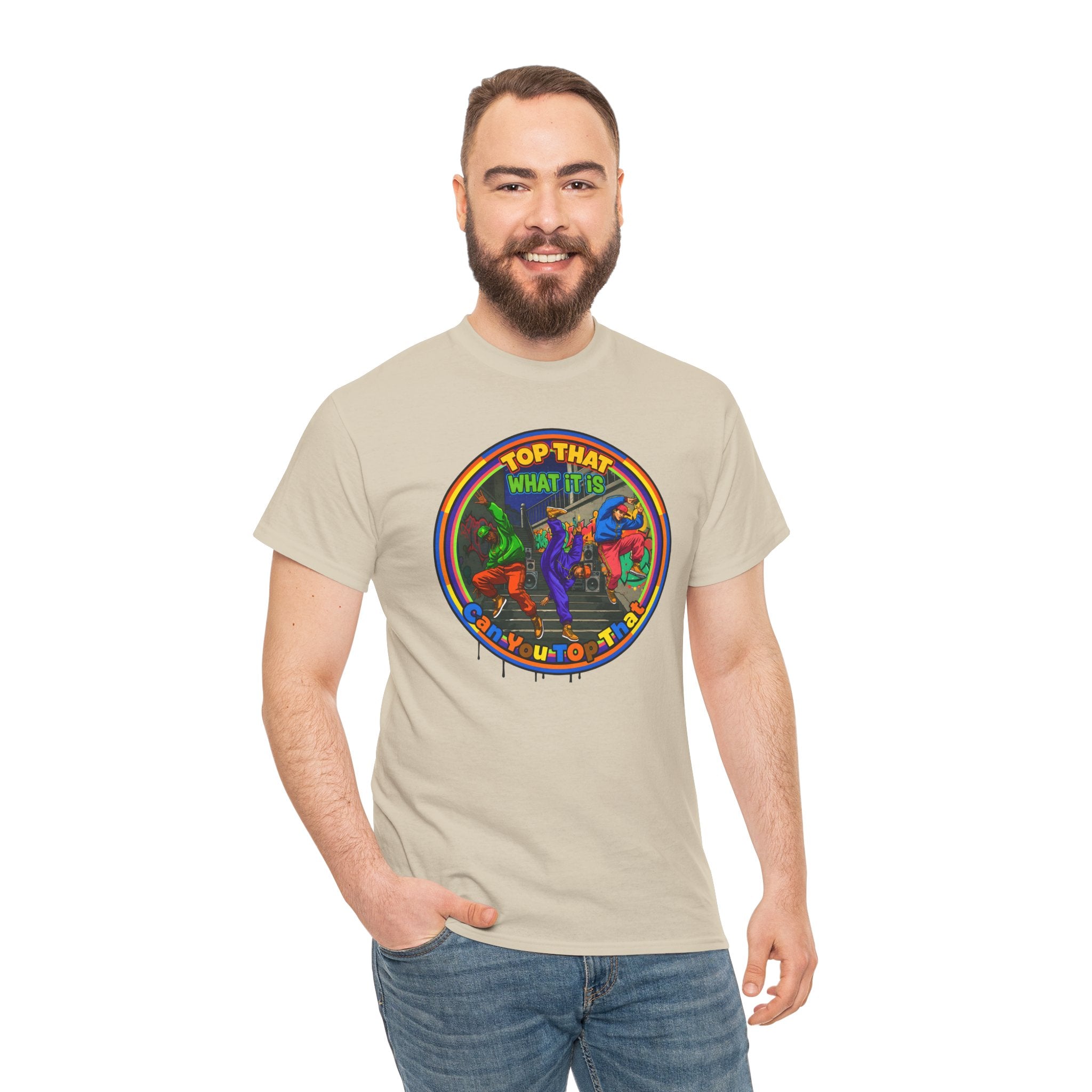 Retro  Tee — "Top That What It Is" Graphic Cotton Shirt