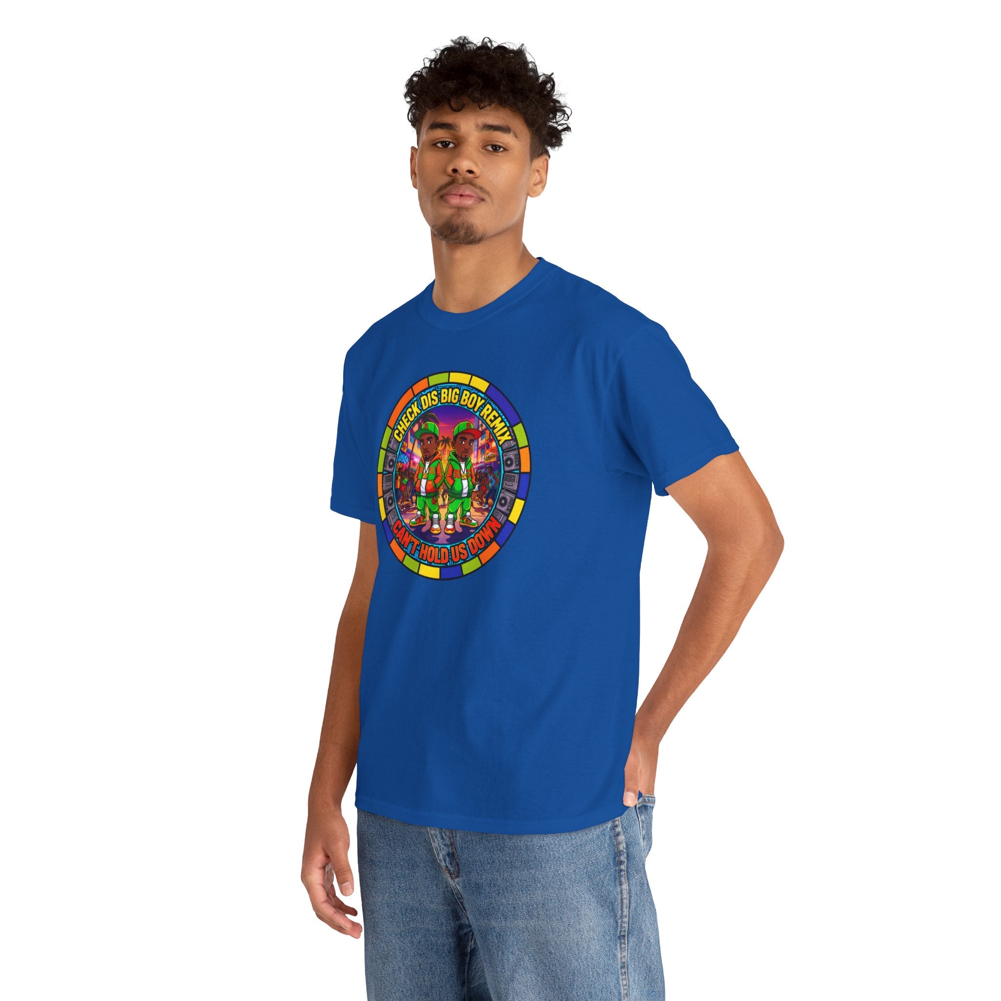 T-Shirt — "Check Dis Big Boy Remix" Colorful Cartoon Grap6hic Tee