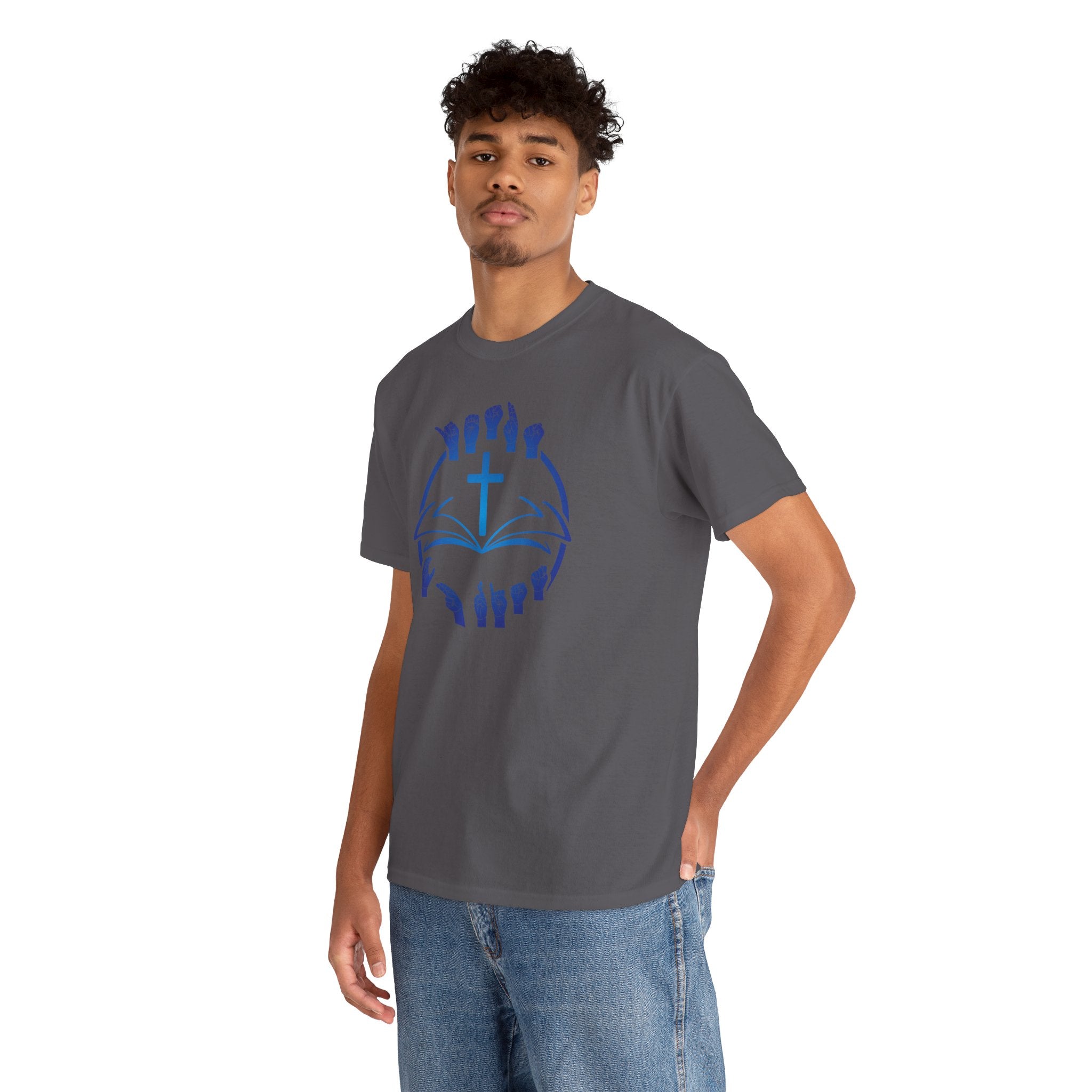 "Christian Bible Cross Sign Language "T-Shirt — Faith Prayer Hands Tee