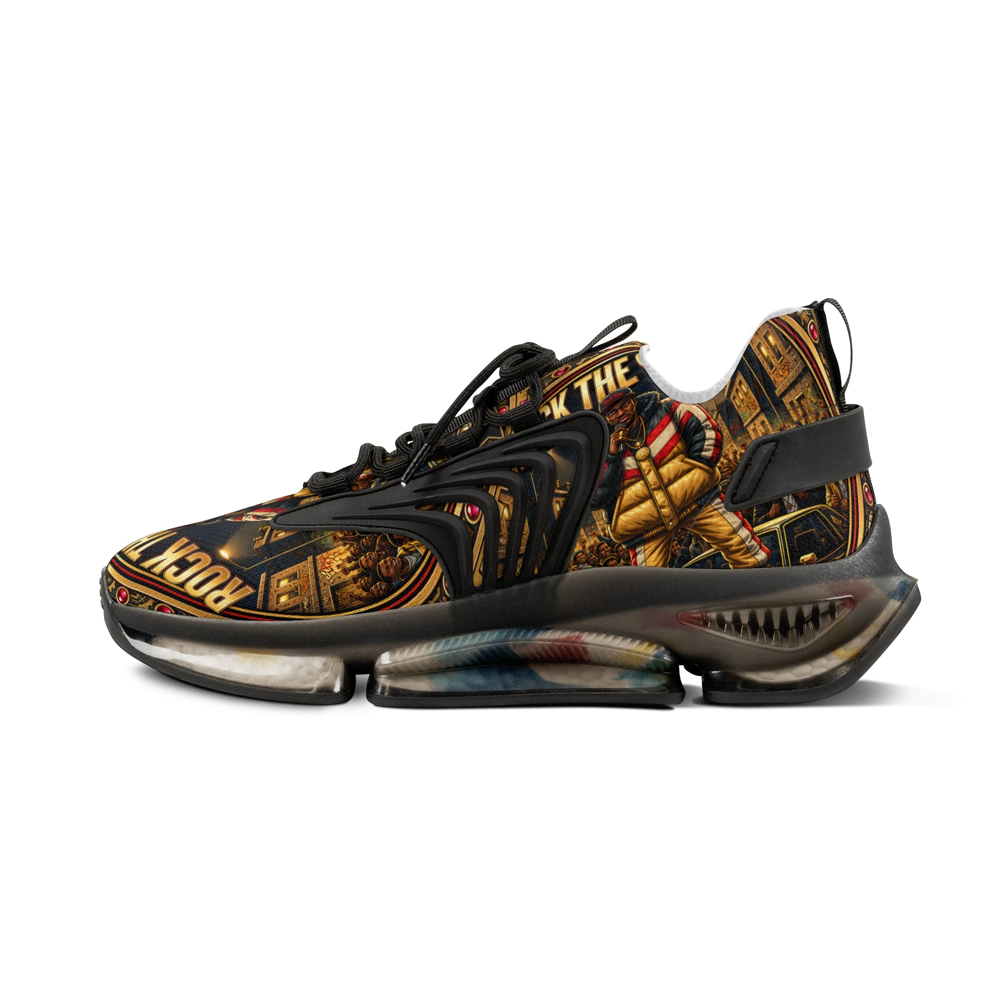 Men's Mesh Sneakers — 'Rock the Crowd' Graphic Athletic Shoes
