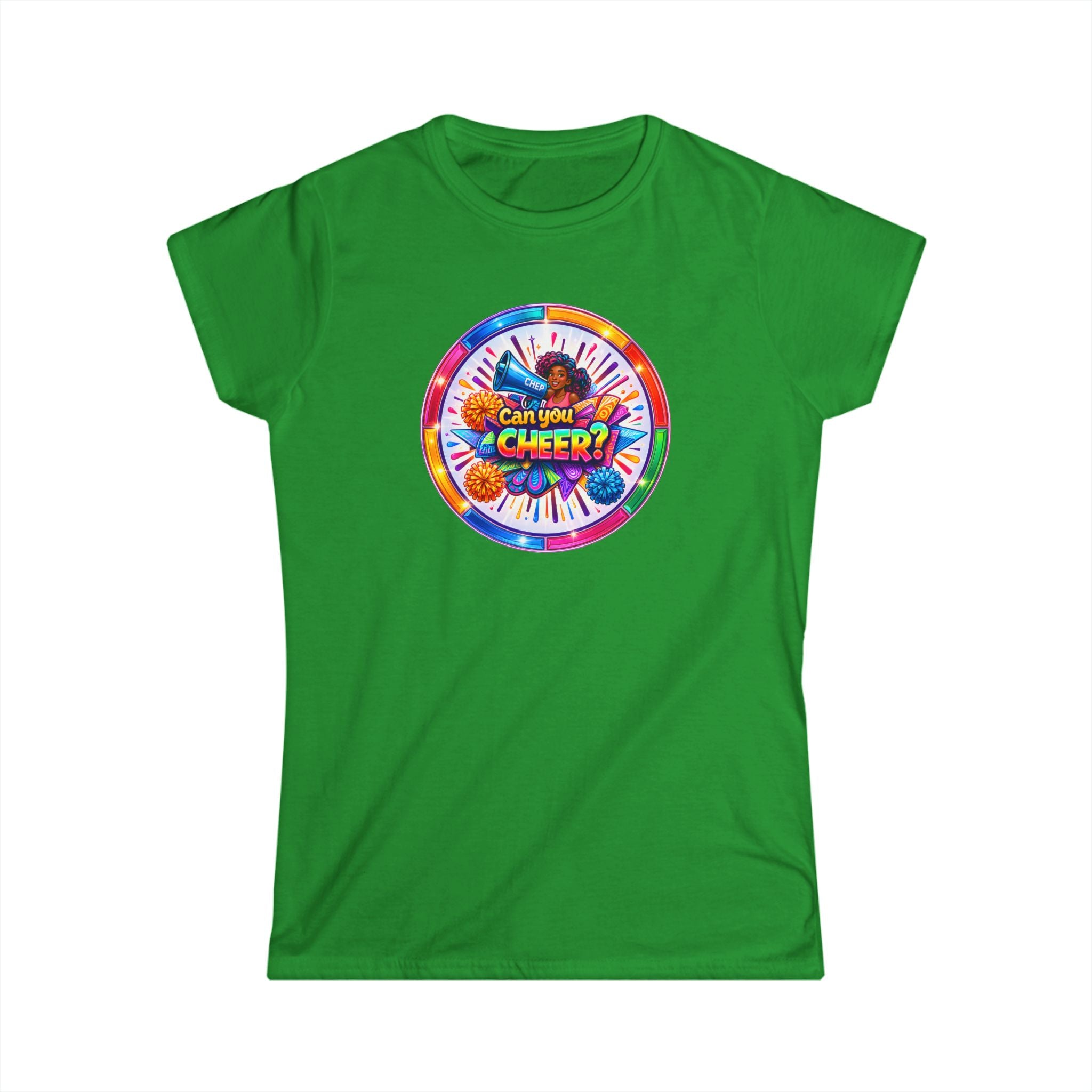 "Can You Cheer: Colorful Candy Wheel Graphic Tee — Women's
