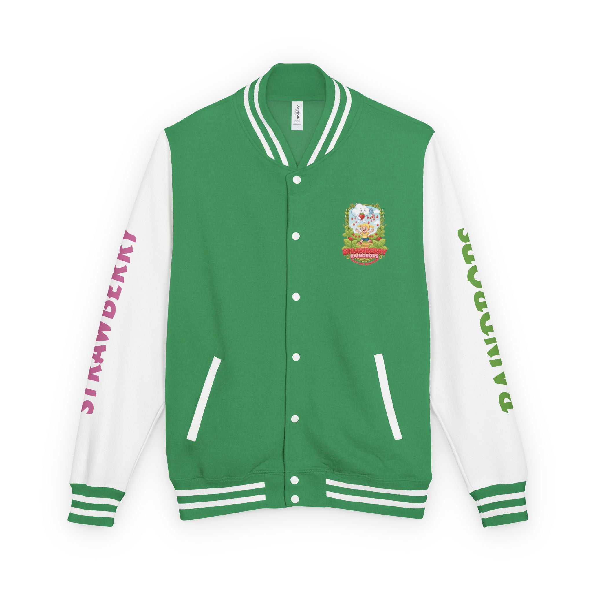 Letterman Jacket —Strawberry Raindrops Back Patch
