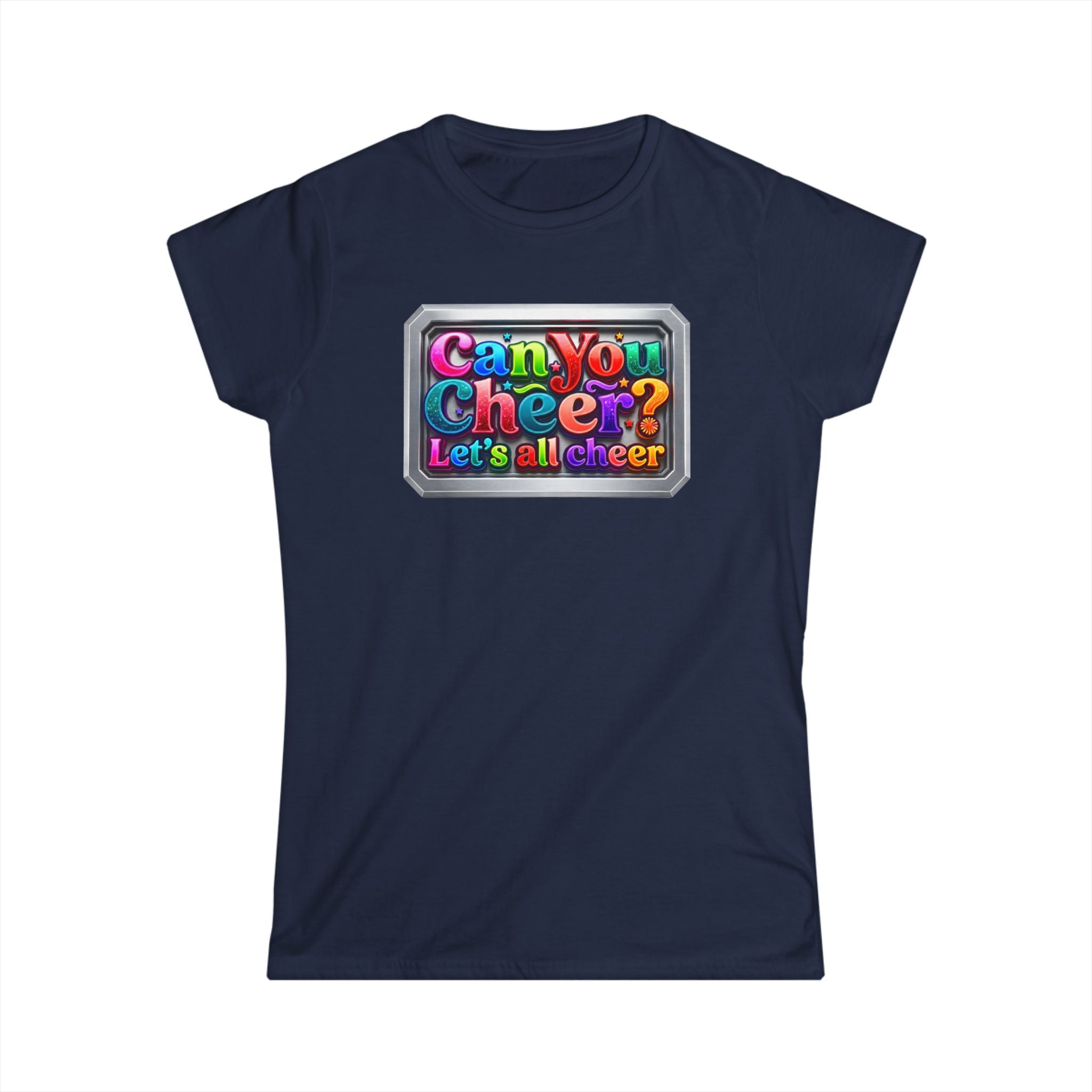 Cheer Squad Tee — "Can You Cheer, Let's All Cheer" Colorful Cheerleading Graphic