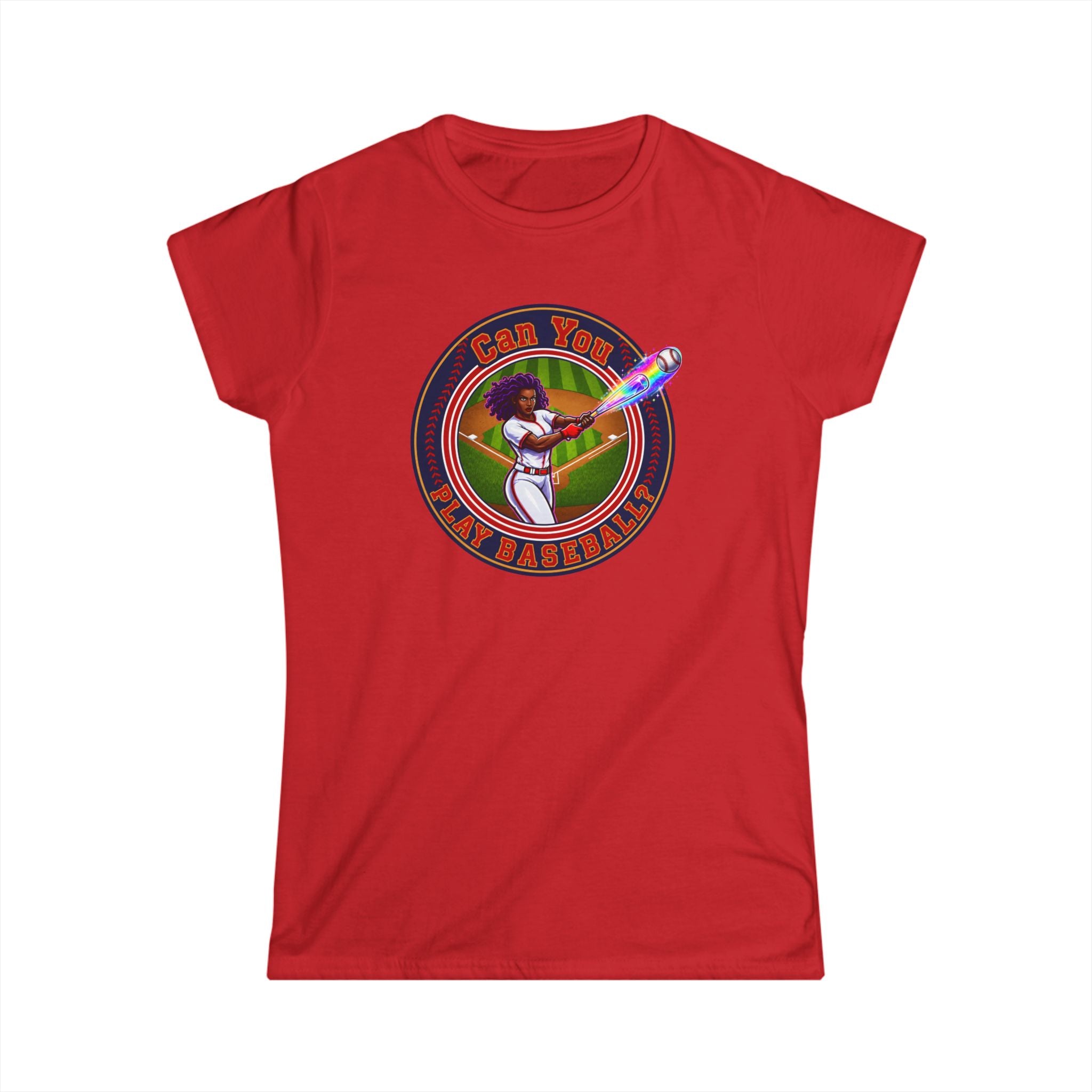 Can You Play Baseball? Women's Baseball Graphic Tee - Vintage Batter Design