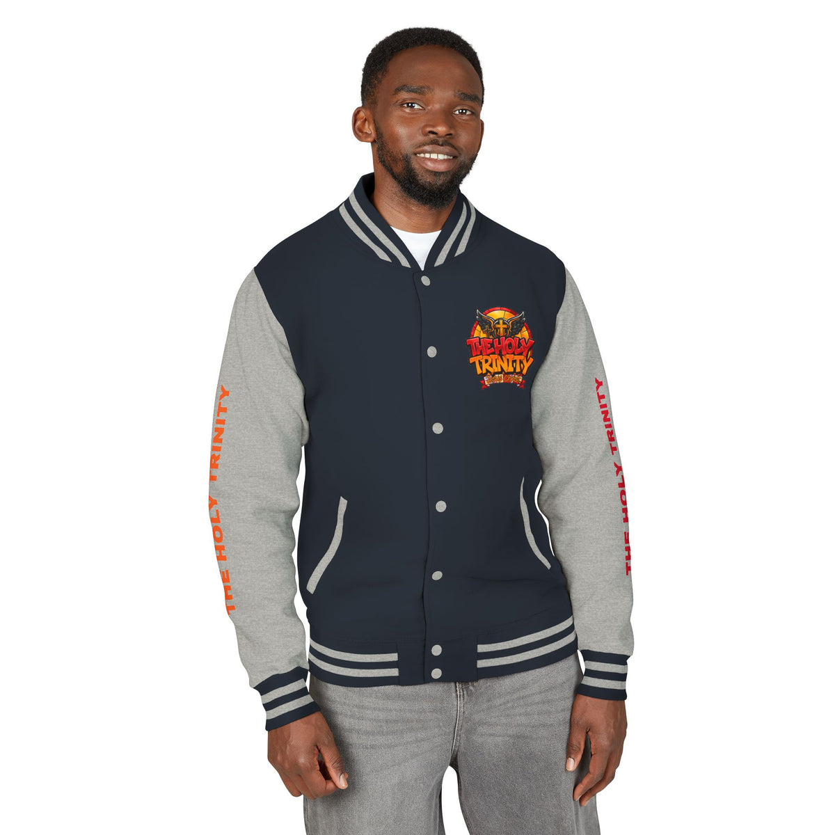 Letterman Jacket — "The Holy Trinity "Graphic Varsity Jacket