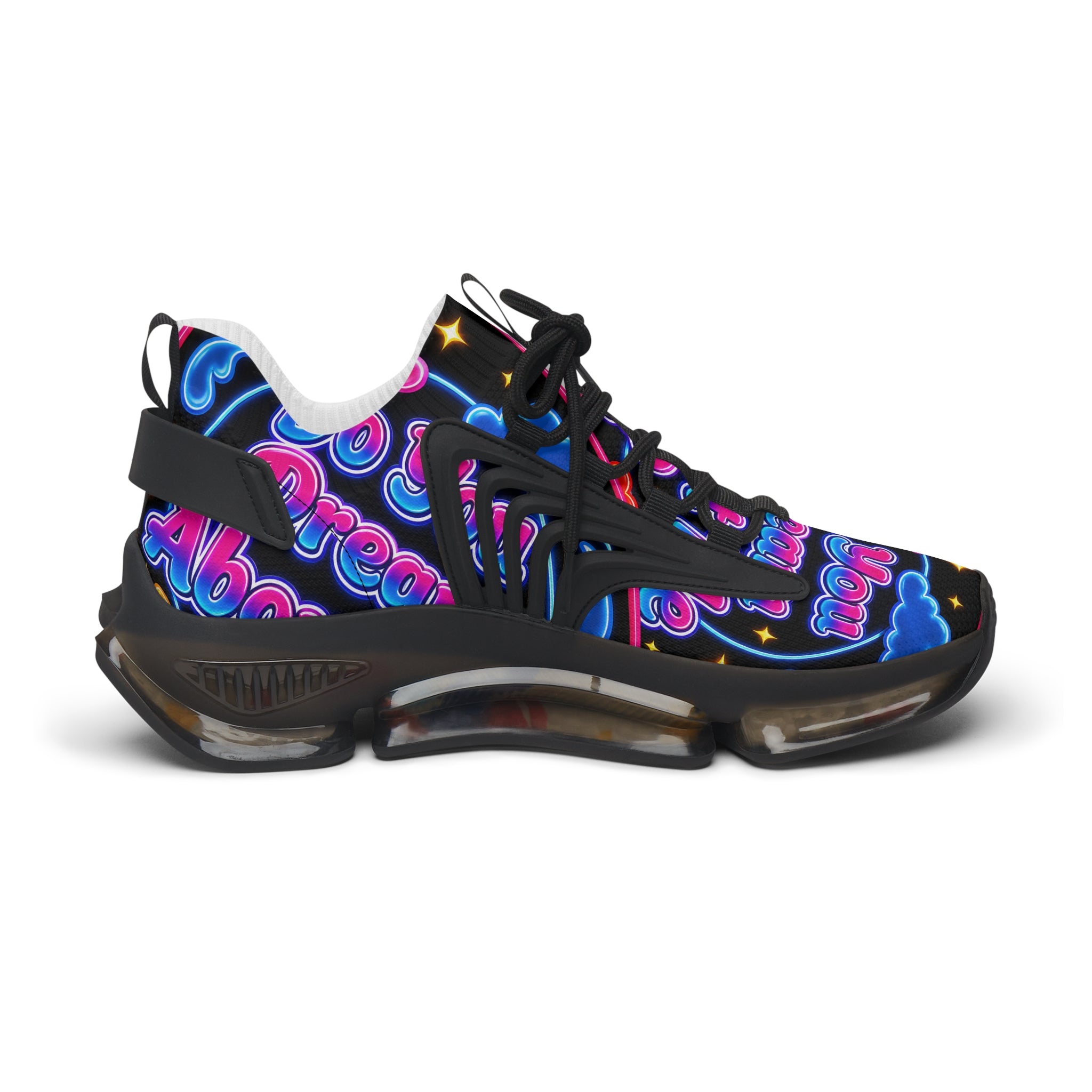 Mesh Sneakers — Neon Dream Graphic Women's Athletic Shoes