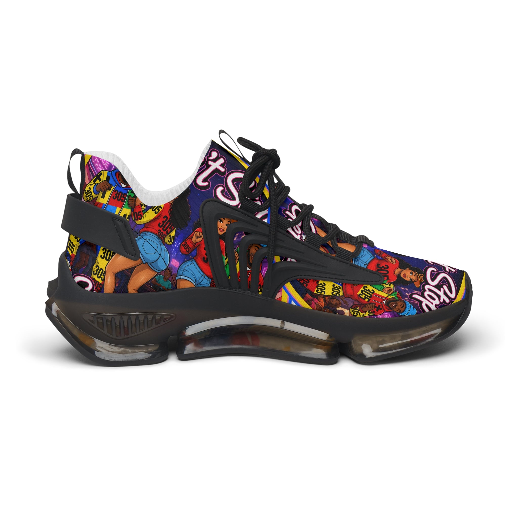 Women's Mesh Sneakers — Bold Graphic 'Don't Stop' Fashion Trainers