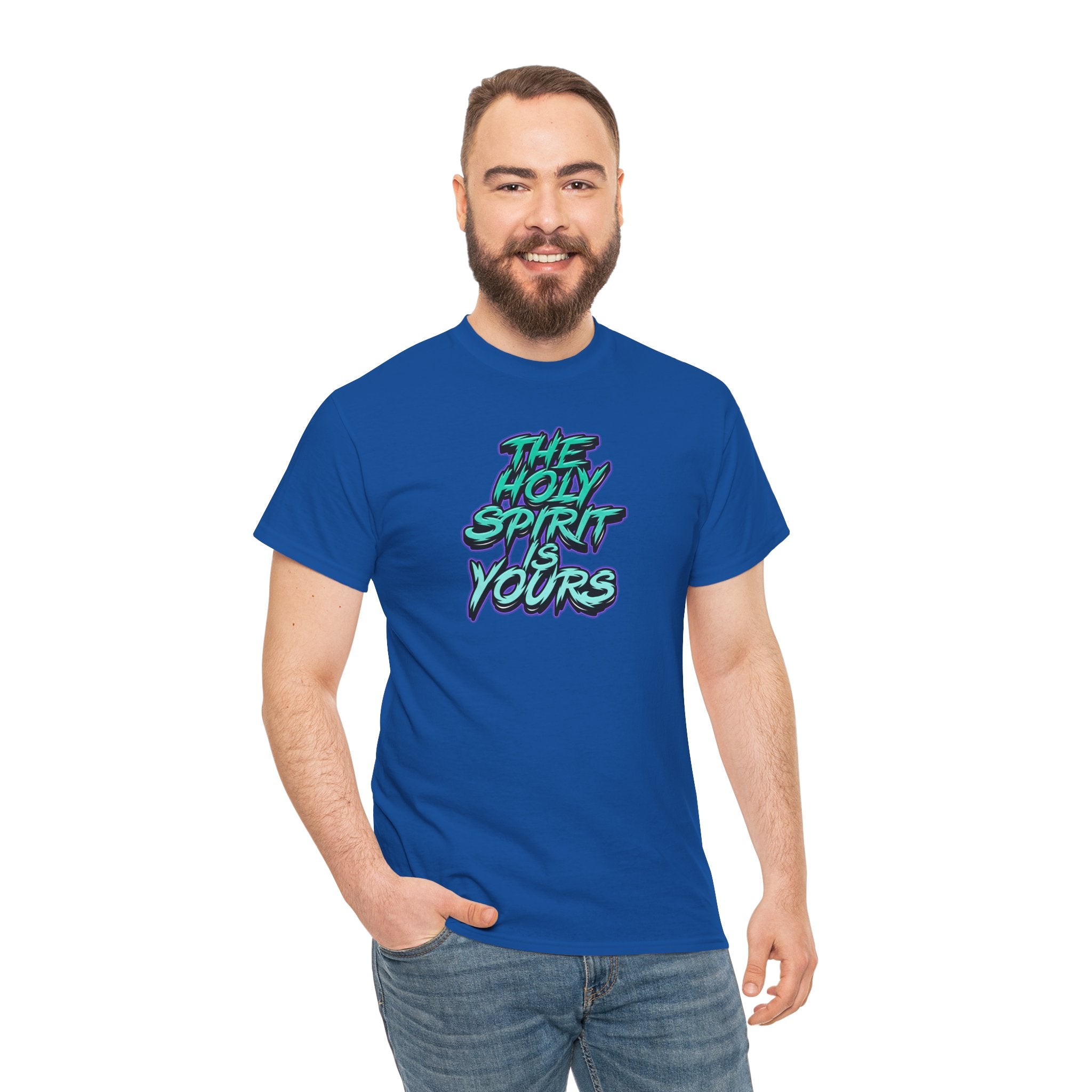 T-Shirt — "The Holy Spirit Yours" Retro Script Faith Tee