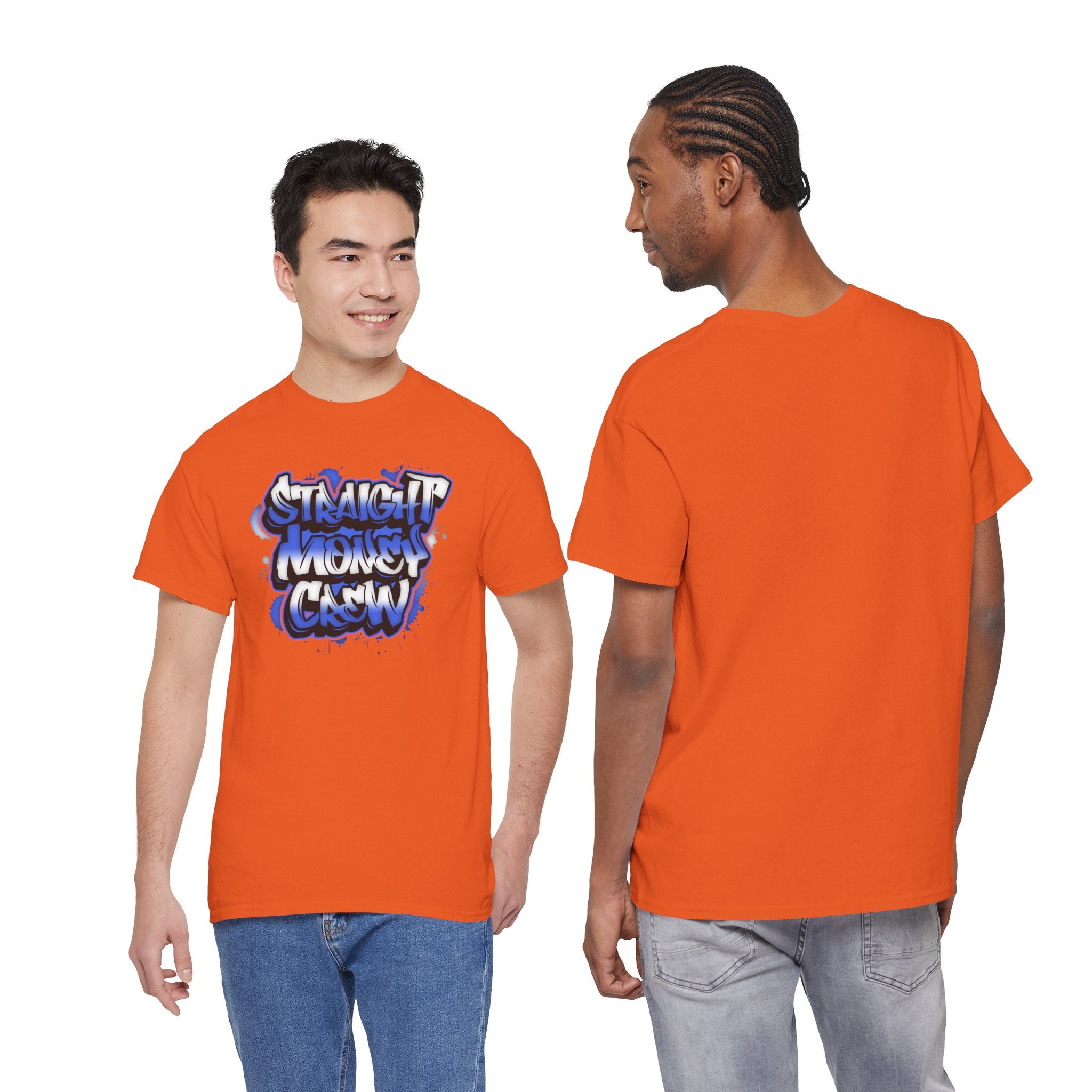 T-Shirt — "Stackin' Money Crew" Blue Graffiti Graphic Tee