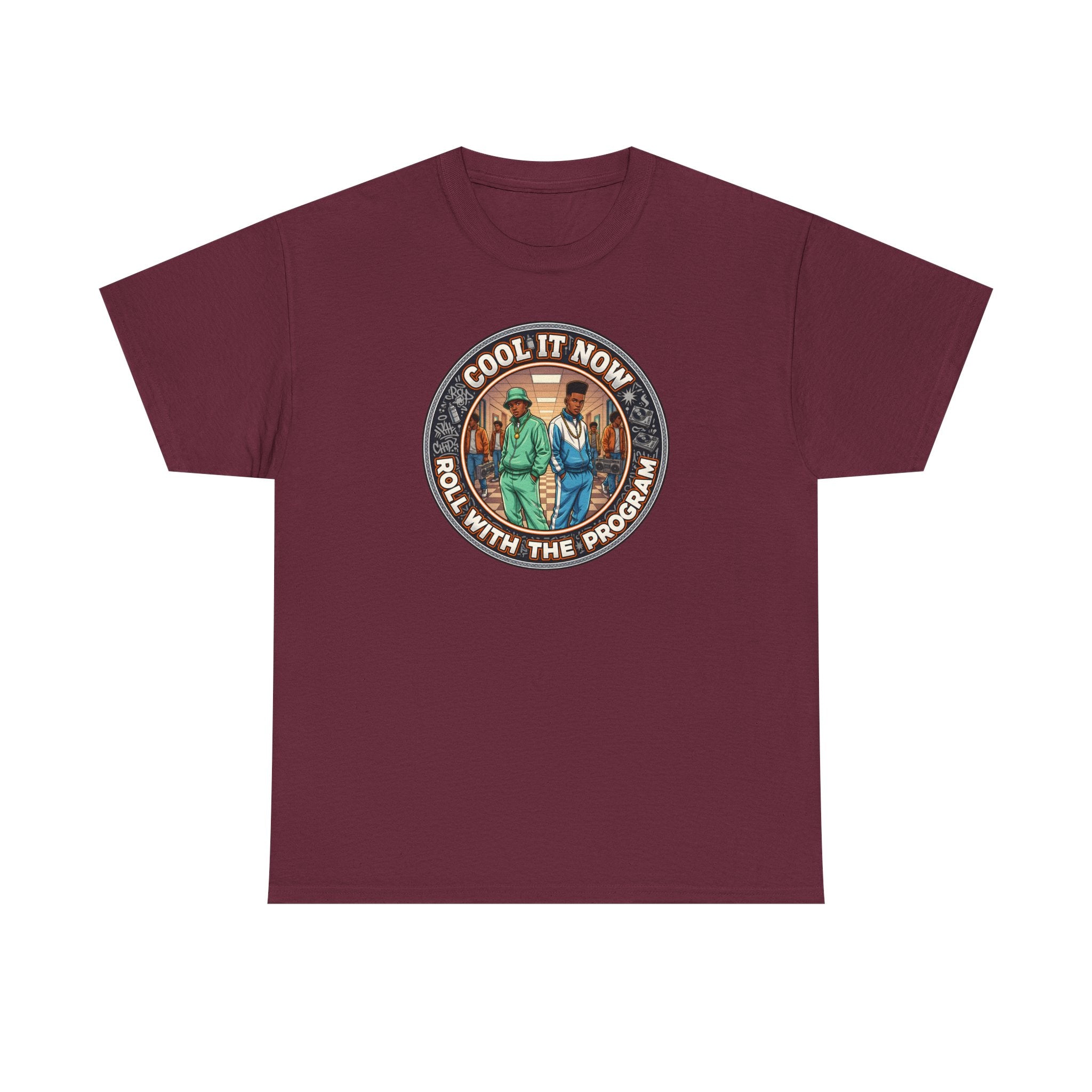 Cool It Now Tee — "Cool It Now Roll With The Program" Vintage Patch Graphic T-Shirt