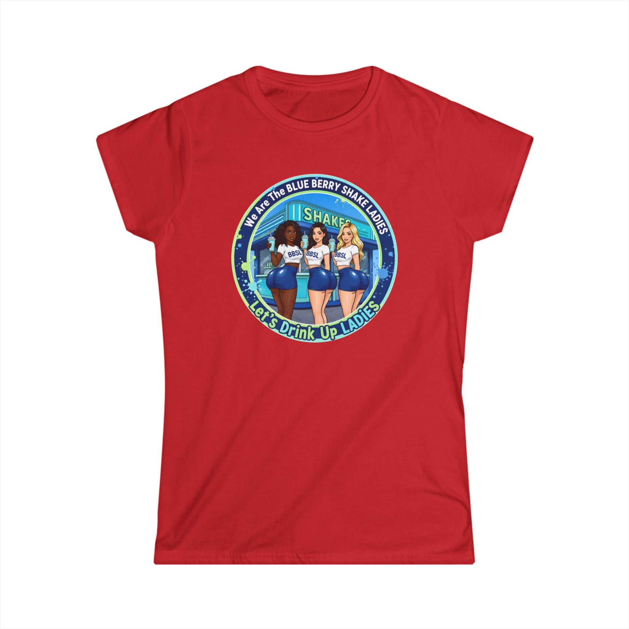 Women's Tee — "We Are The Blueberry Shake Ladies" Retro Graphic