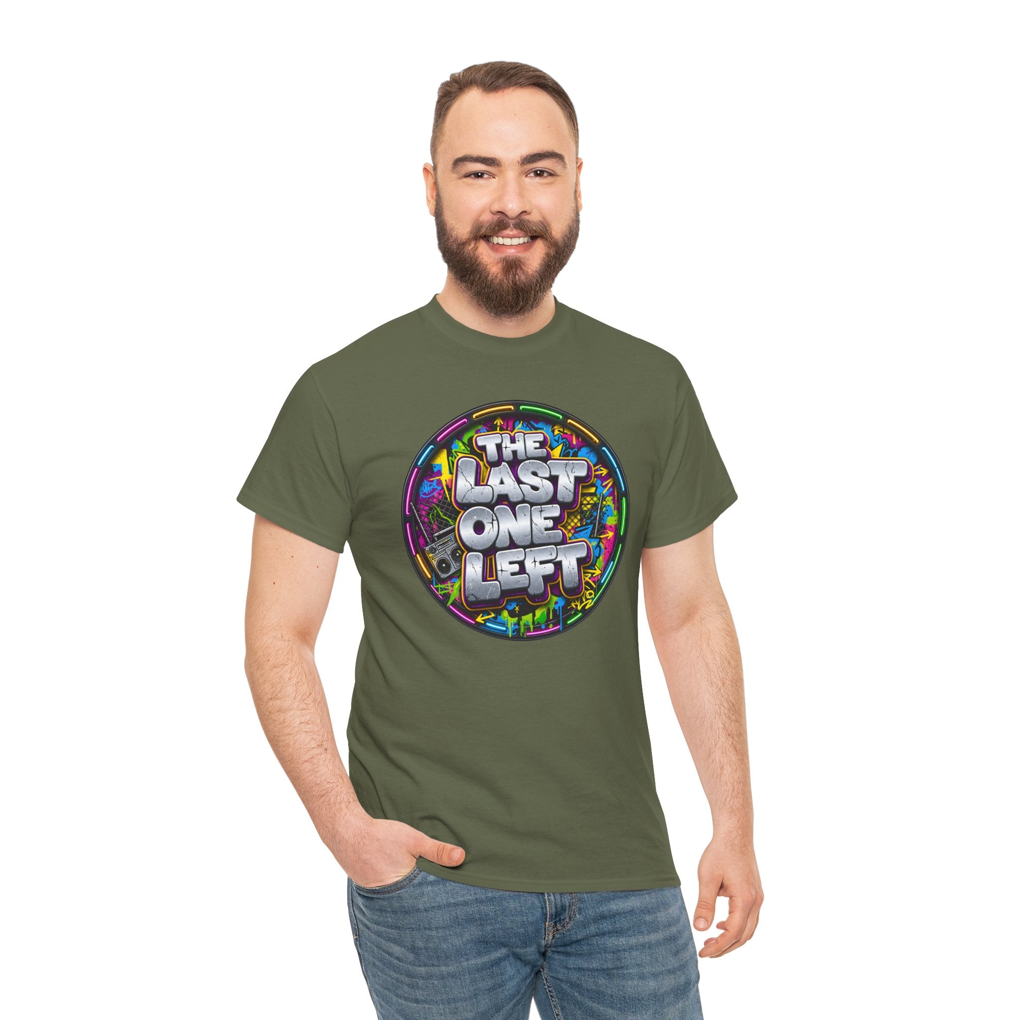 Graphic Tee - "The Last One Left" Colorful Retro Badge