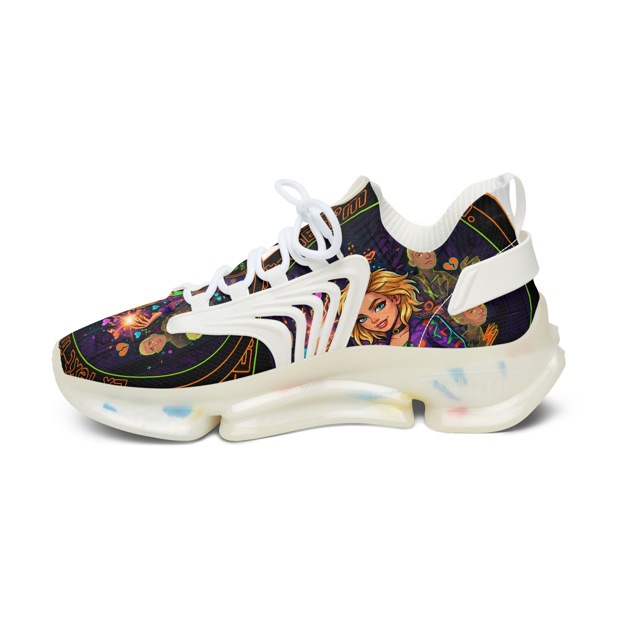 Mesh Sneakers — Floral Goddess Graphic Women's Athletic Shoes