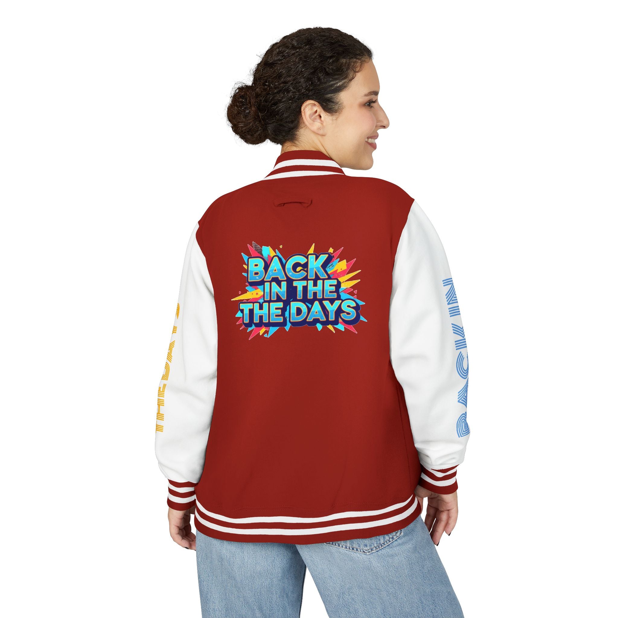 Letterman Jacket — "Back in the Days" Retro Graphic Bomber