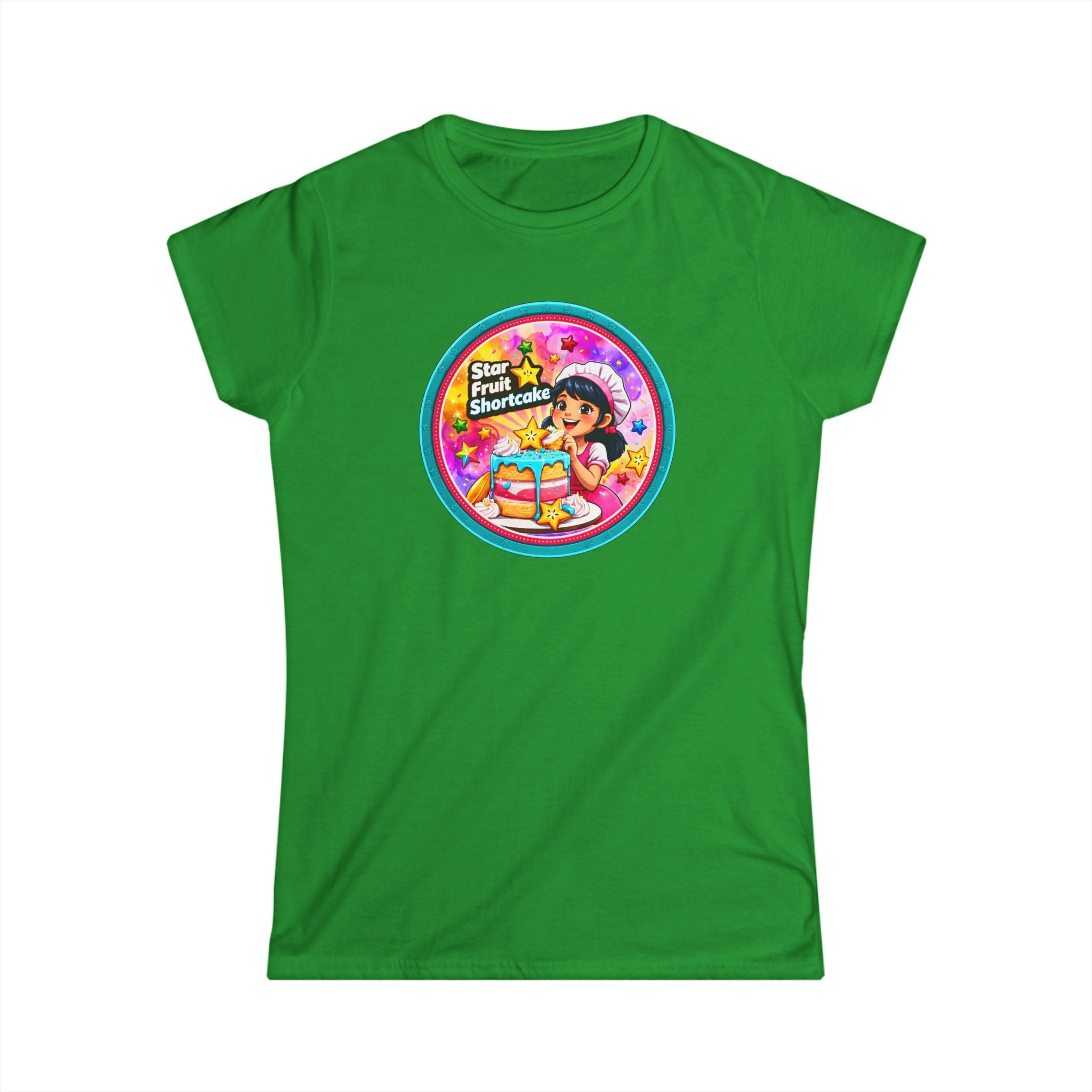 Women’s Tee — "Star Fruit Shortcake" Cute Retro Dessert Graphic