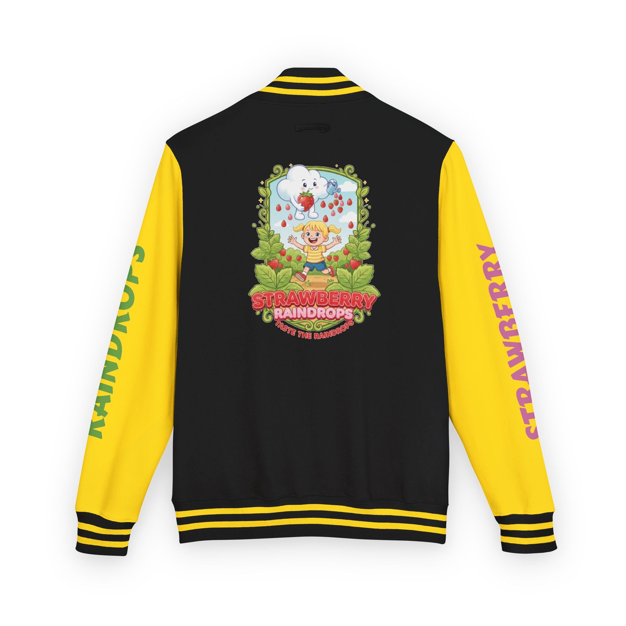 Letterman Jacket —Strawberry Raindrops Back Patch