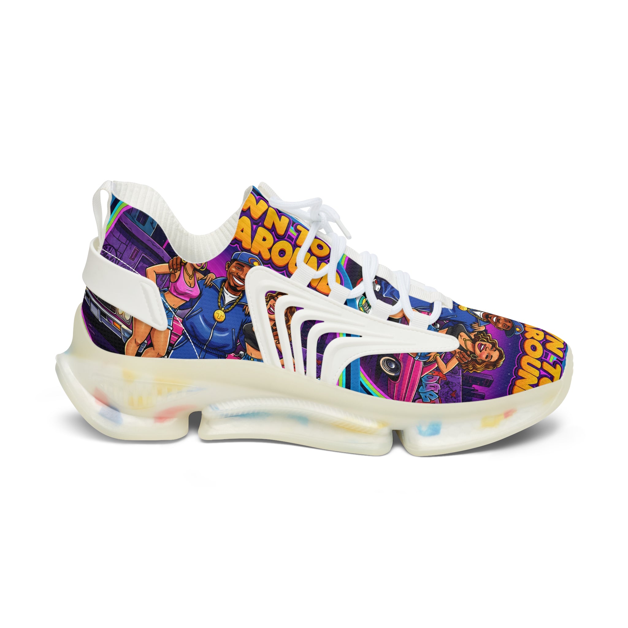 Men's Mesh Sneakers — Colorful 'Get Around' Graphic Athletic Shoes for men's