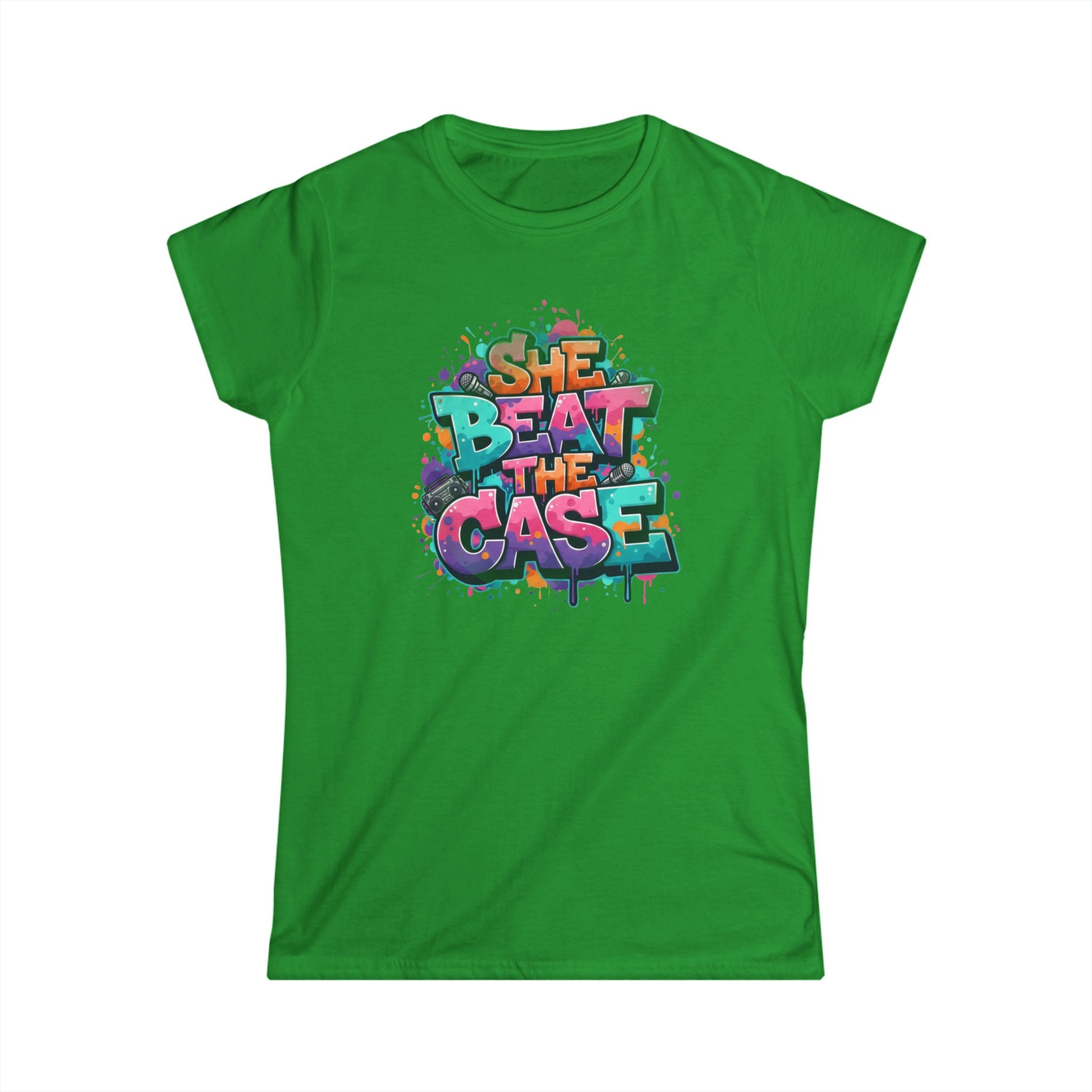 "She Beat the Case" Tee — Bold Graffiti Women’s Victory T-Shirt