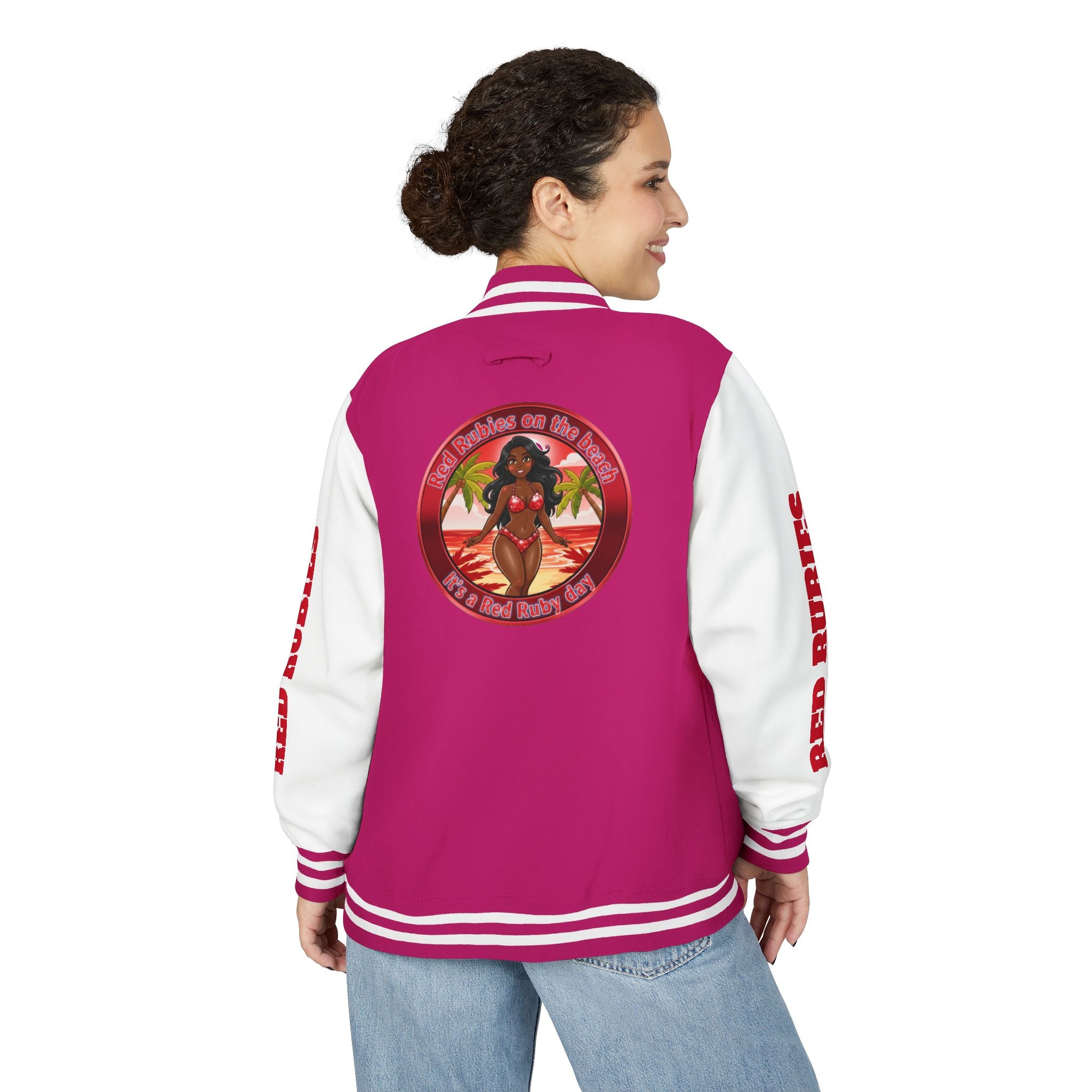 Letter Us- " It's A Rubie Day"-Retro Island Pinup Red & White