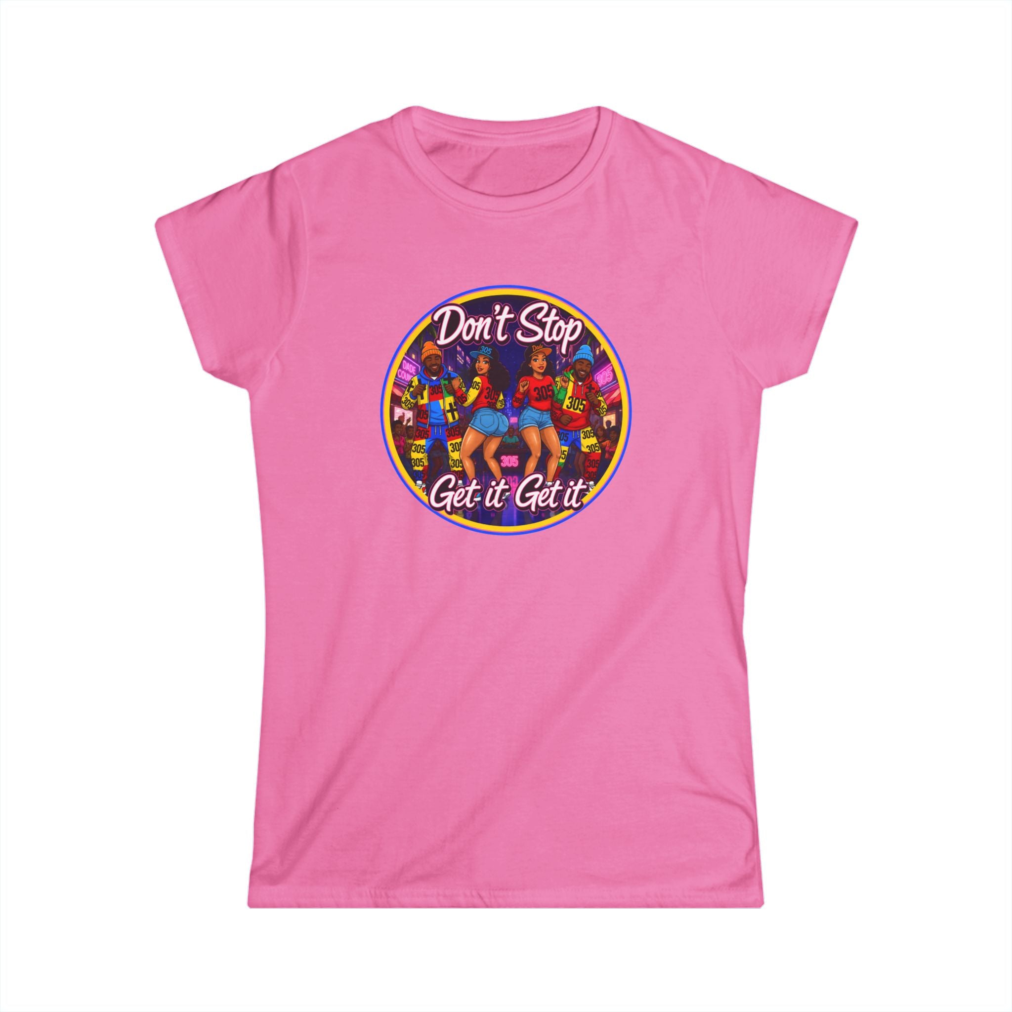 "Don’t Stop Get It Get It" Women’s Tee – Retro Dance Party Graphic Shirt