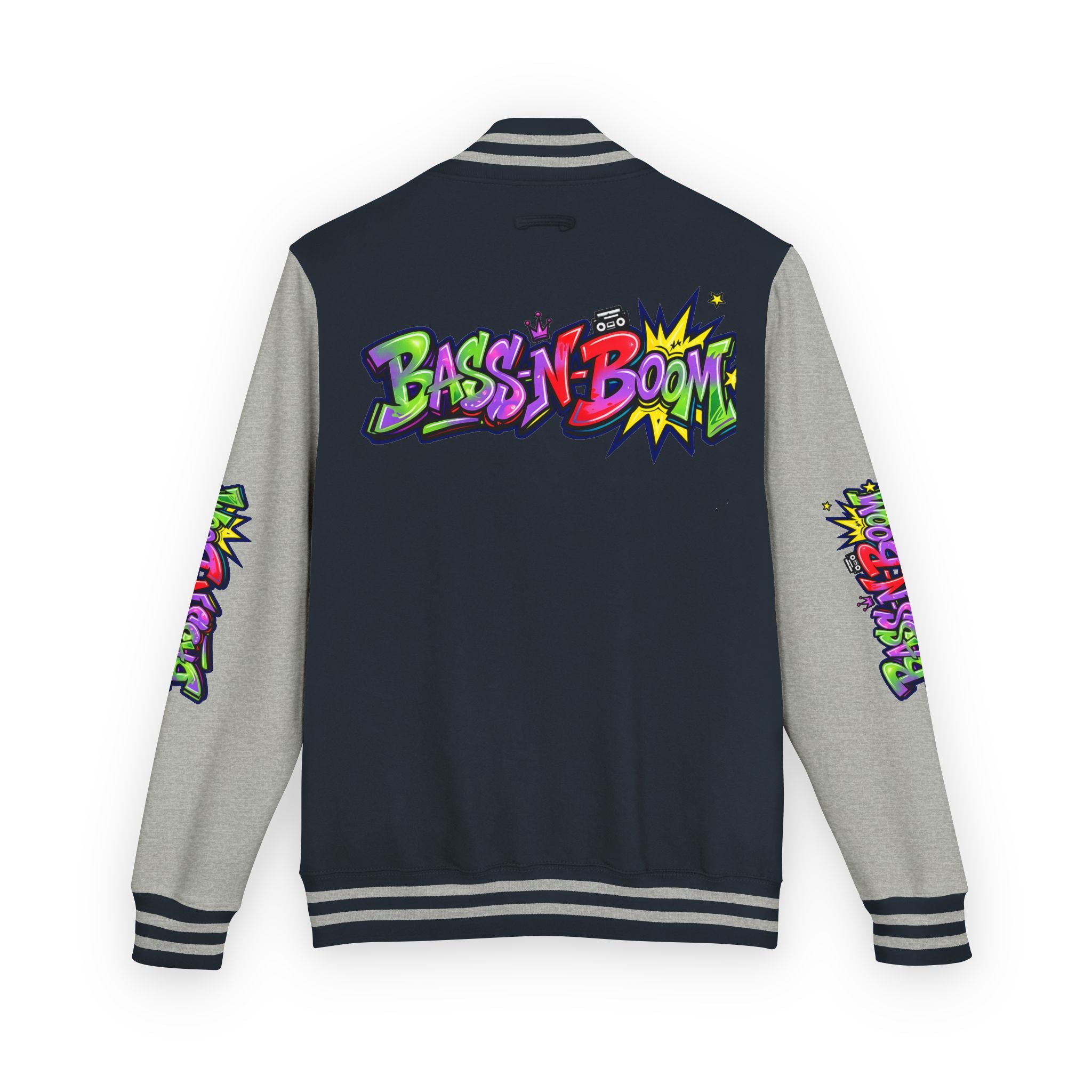 Letterman Jacket — 'Bass N Boom' Graffiti Bomber