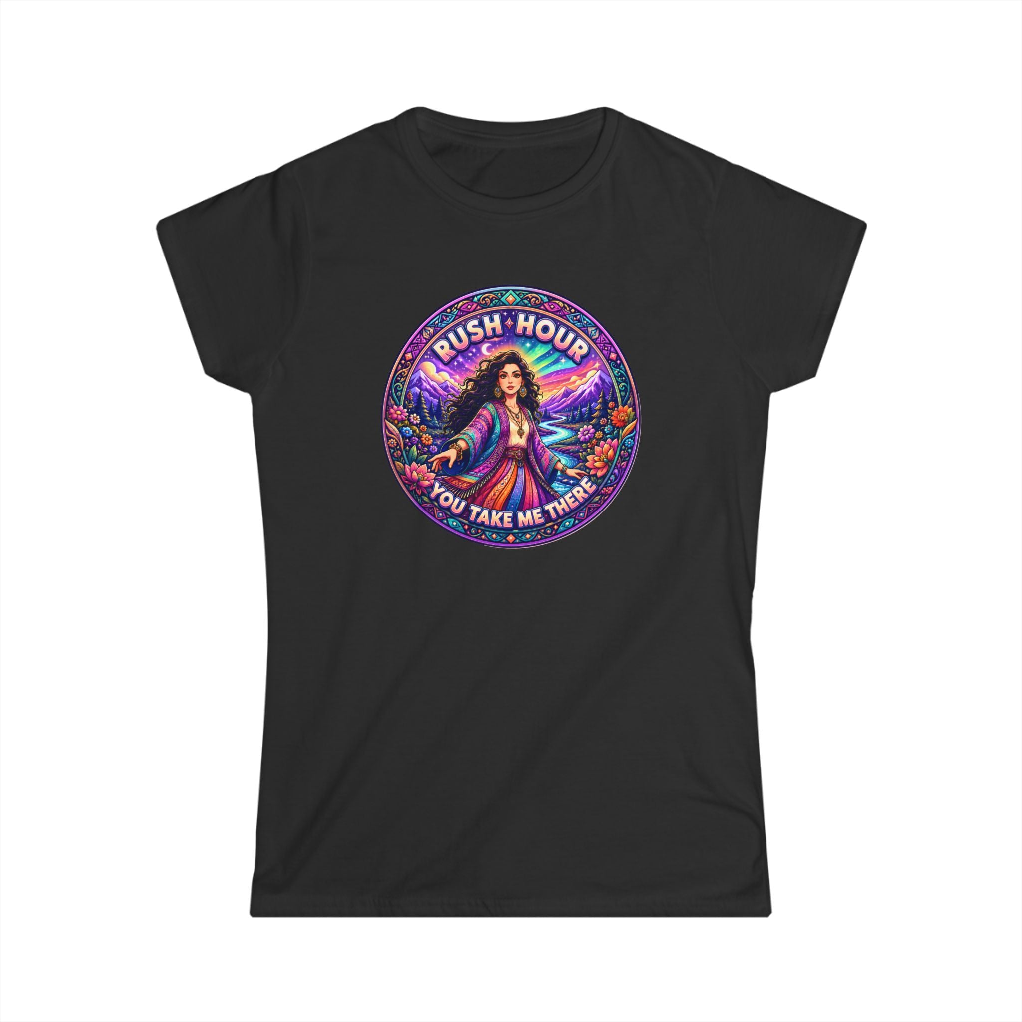 Retro Floral Tee — "You Take Me There" Women's Graphic T-Shirt