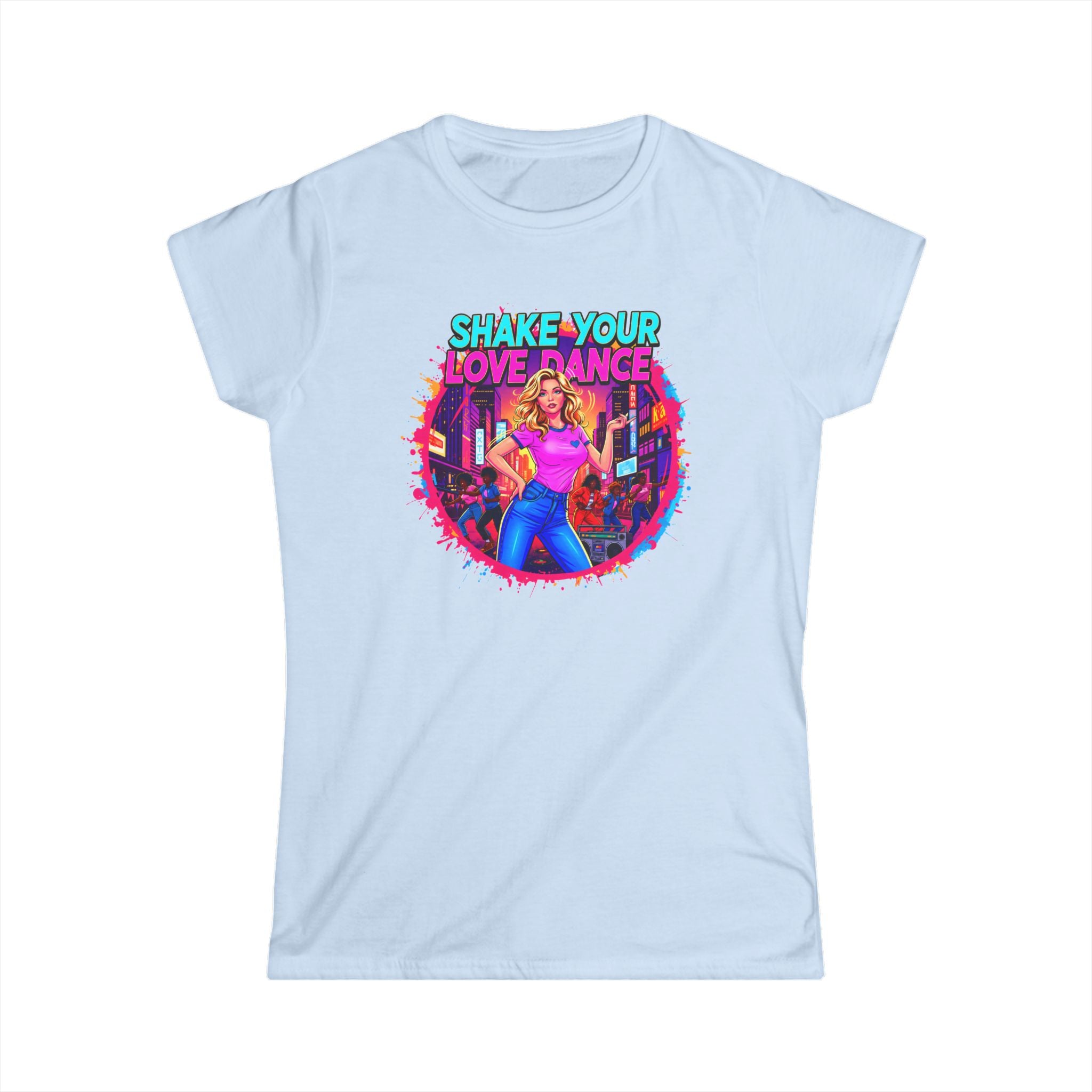 "Shake Your Love Dance" Women's T‑Shirt — Retro Dance Girl Graphic Tee