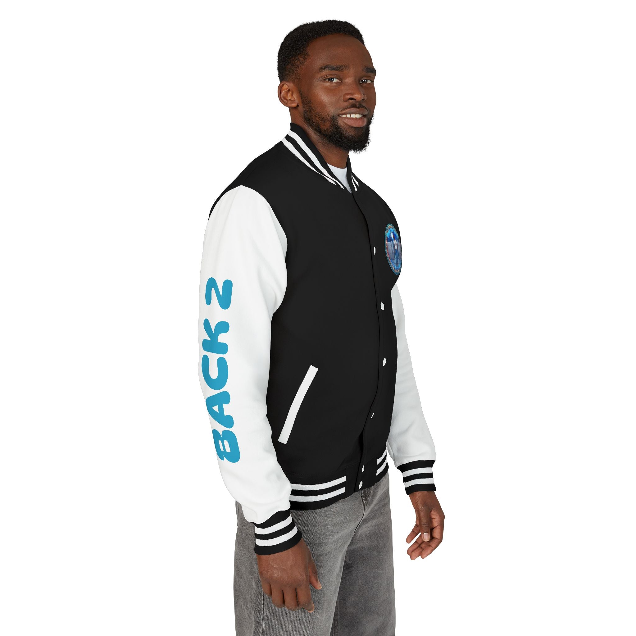 Letterman Jacket — 'Back 2 The Block' Retro Streetwear Patch Jacket