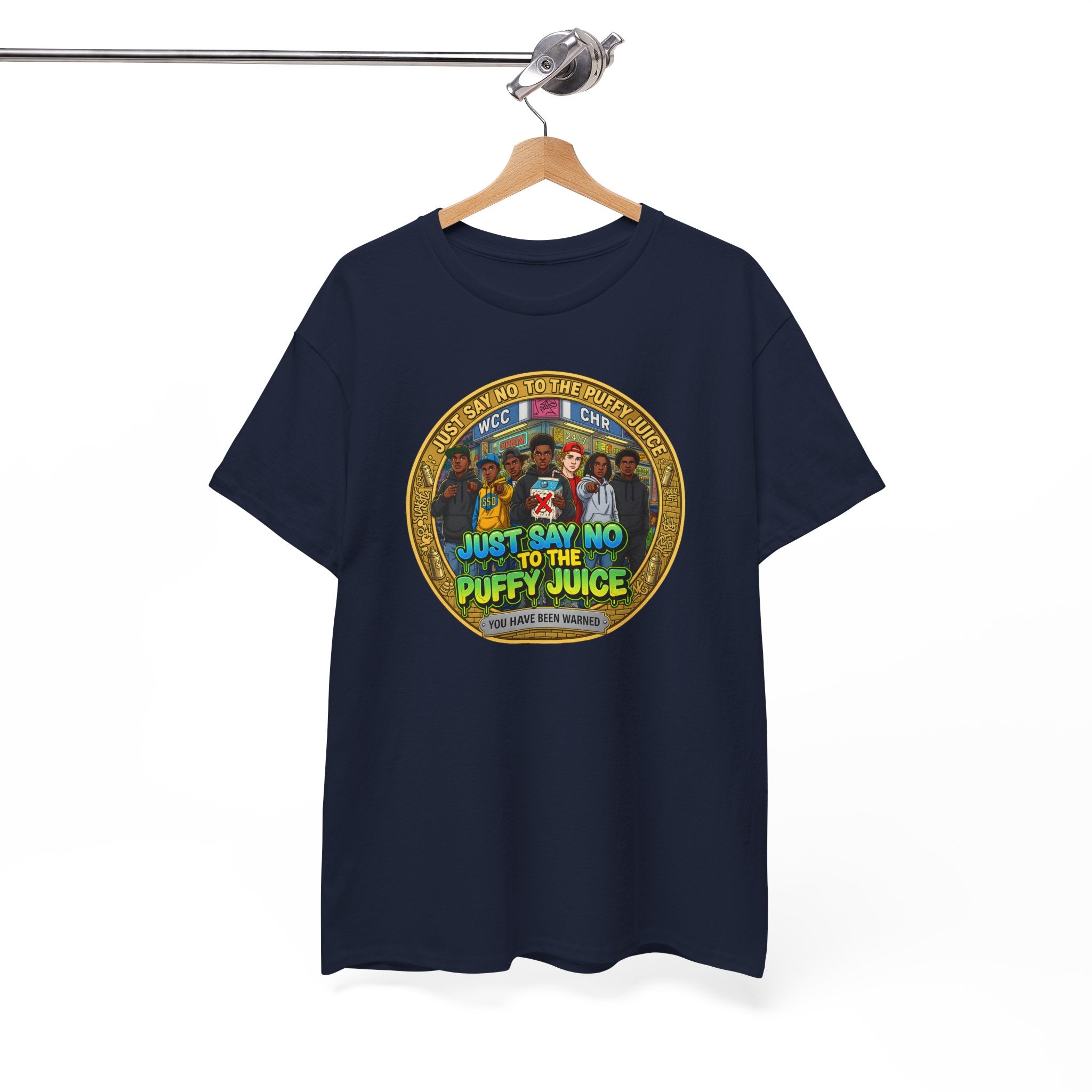 T-Shirt — "Just Say No to the Puffy Juice" Retro Anti-Vape Graphic Tee