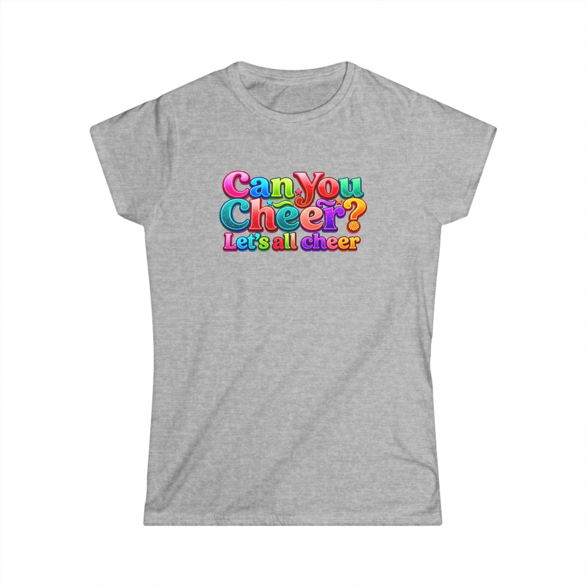 "Can You Cheer" Women's Tee — Colorful Retro Cheer Graphic Shirt