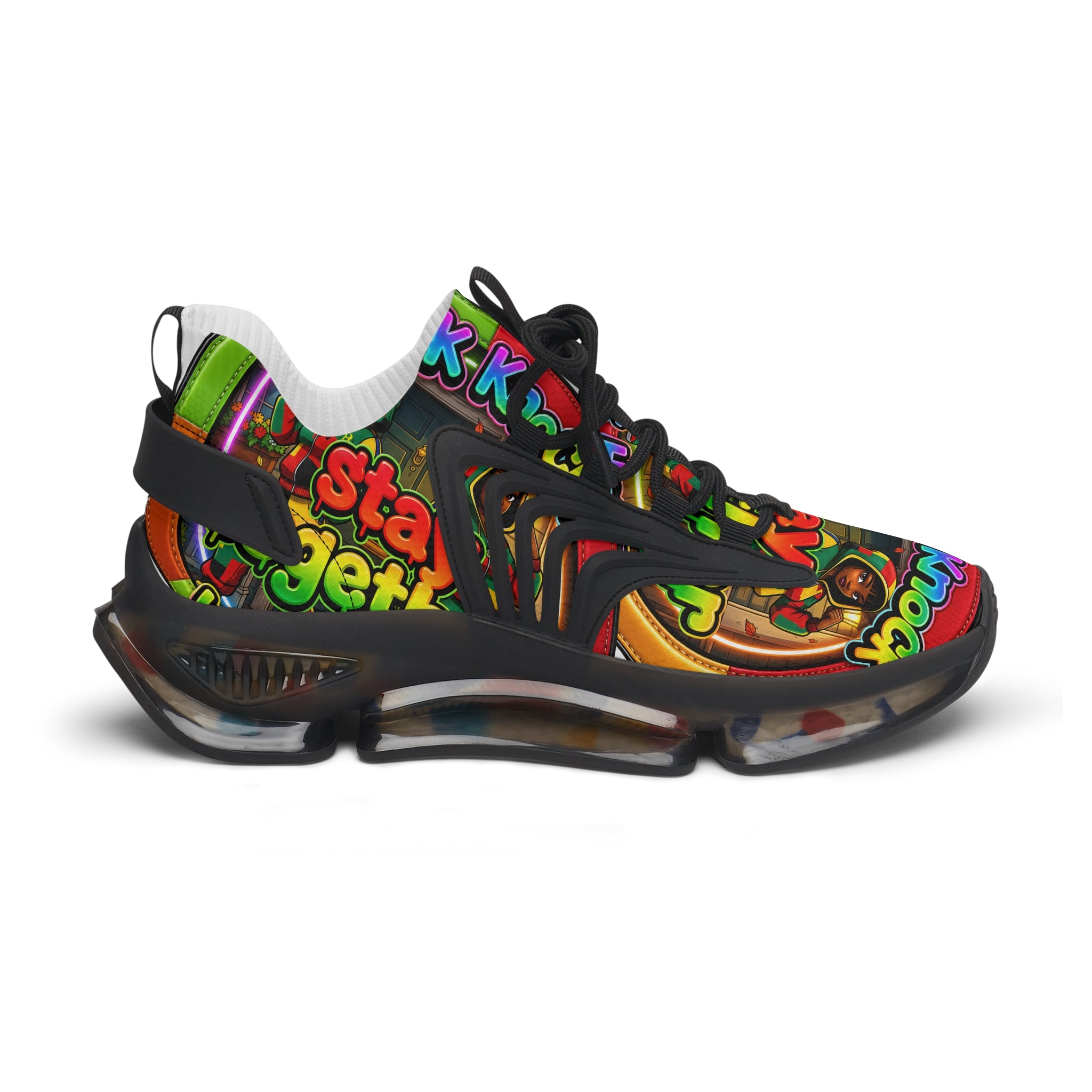 Women's Mesh Sneakers — Colorful Retro 'Stay Together' Graphic Athletic Shoes