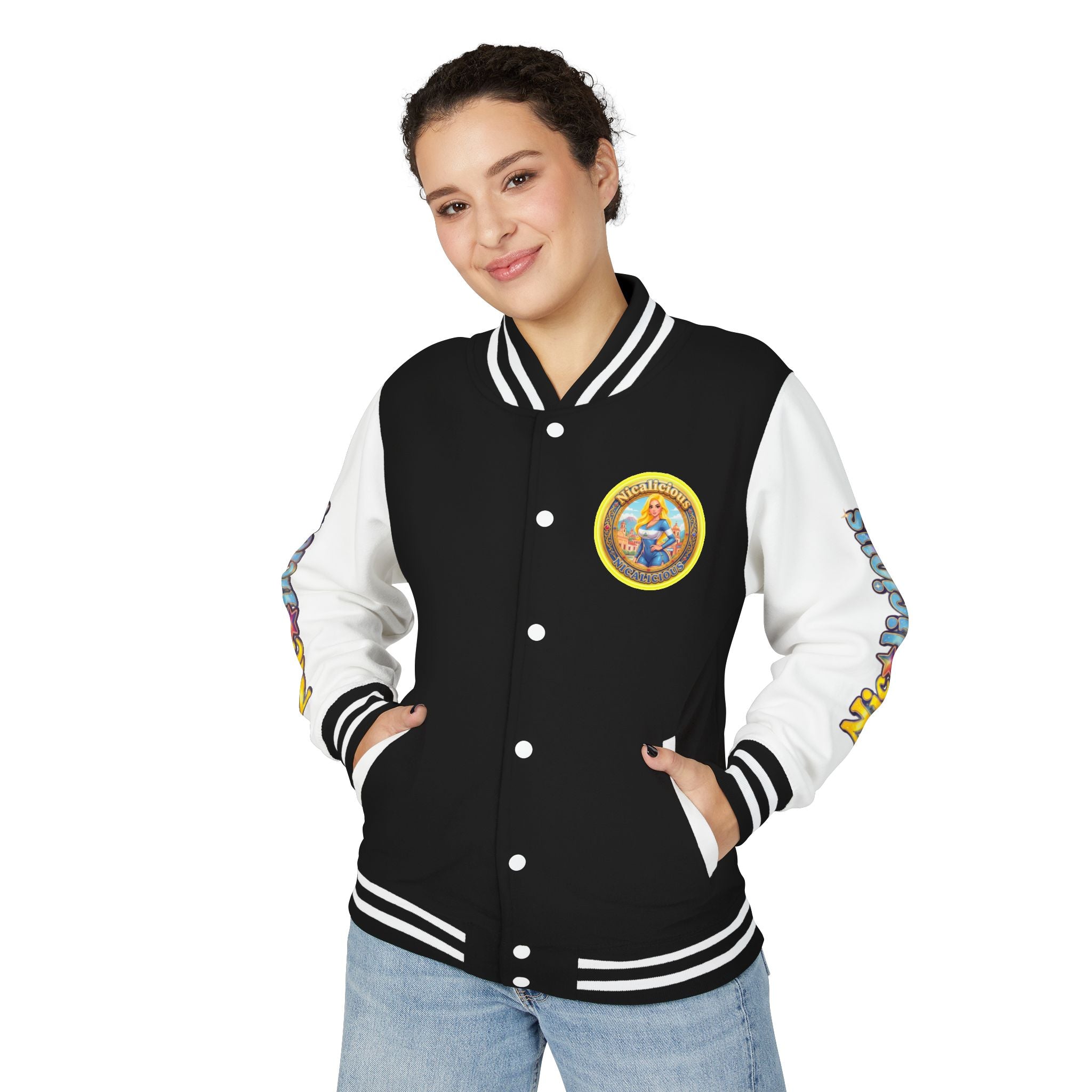 "Nicalicious" Varsity Jacket — Retro Pinup Letterman Jacket