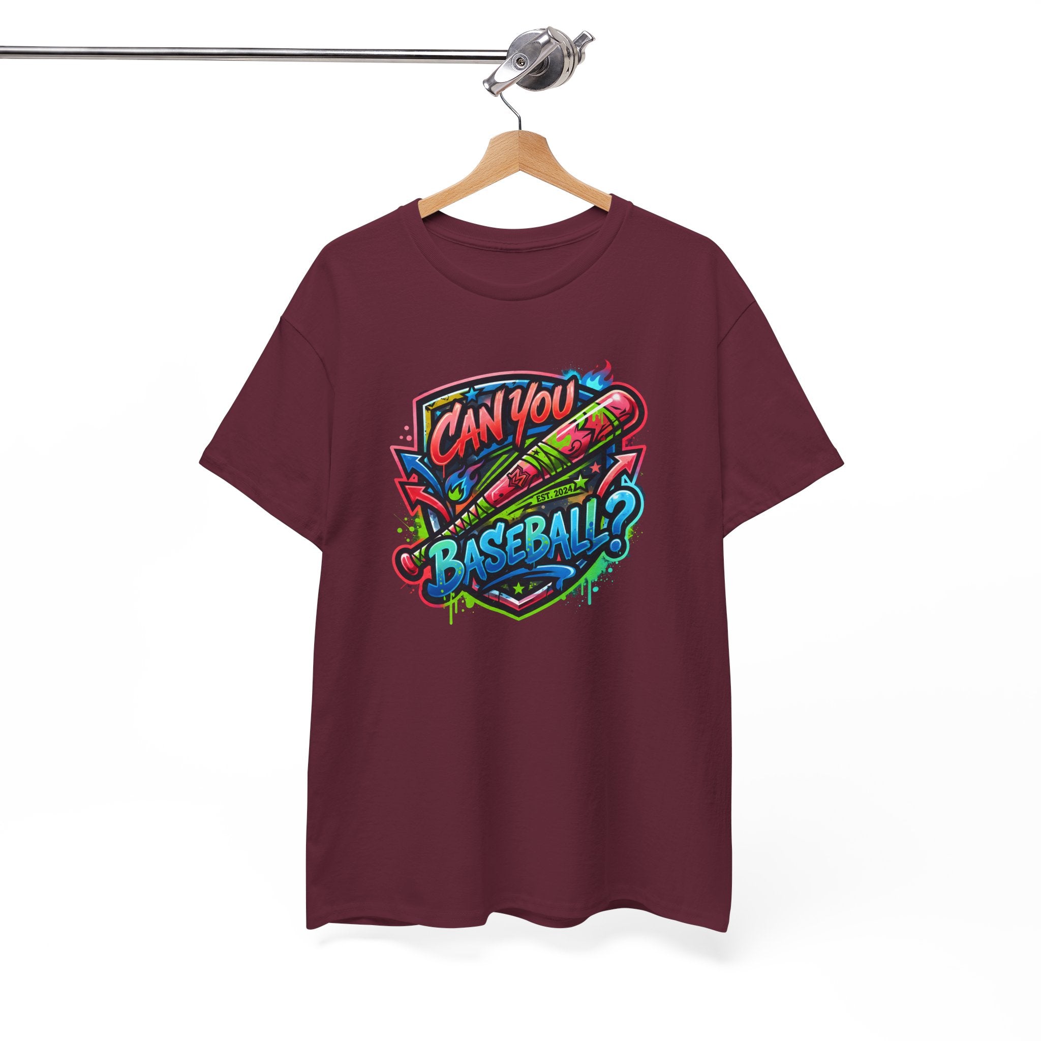 Can You Baseball? T-Shirt — Colorful Retro Baseball Graphic Tee
