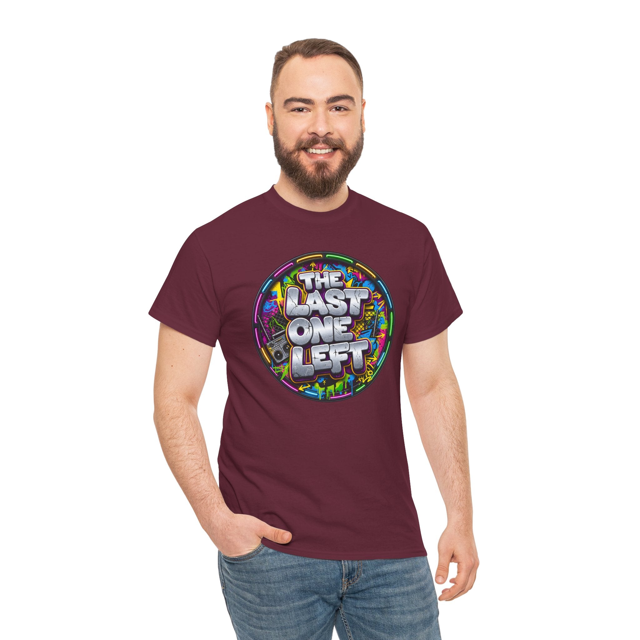 Graphic Tee - "The Last One Left" Colorful Retro Badge
