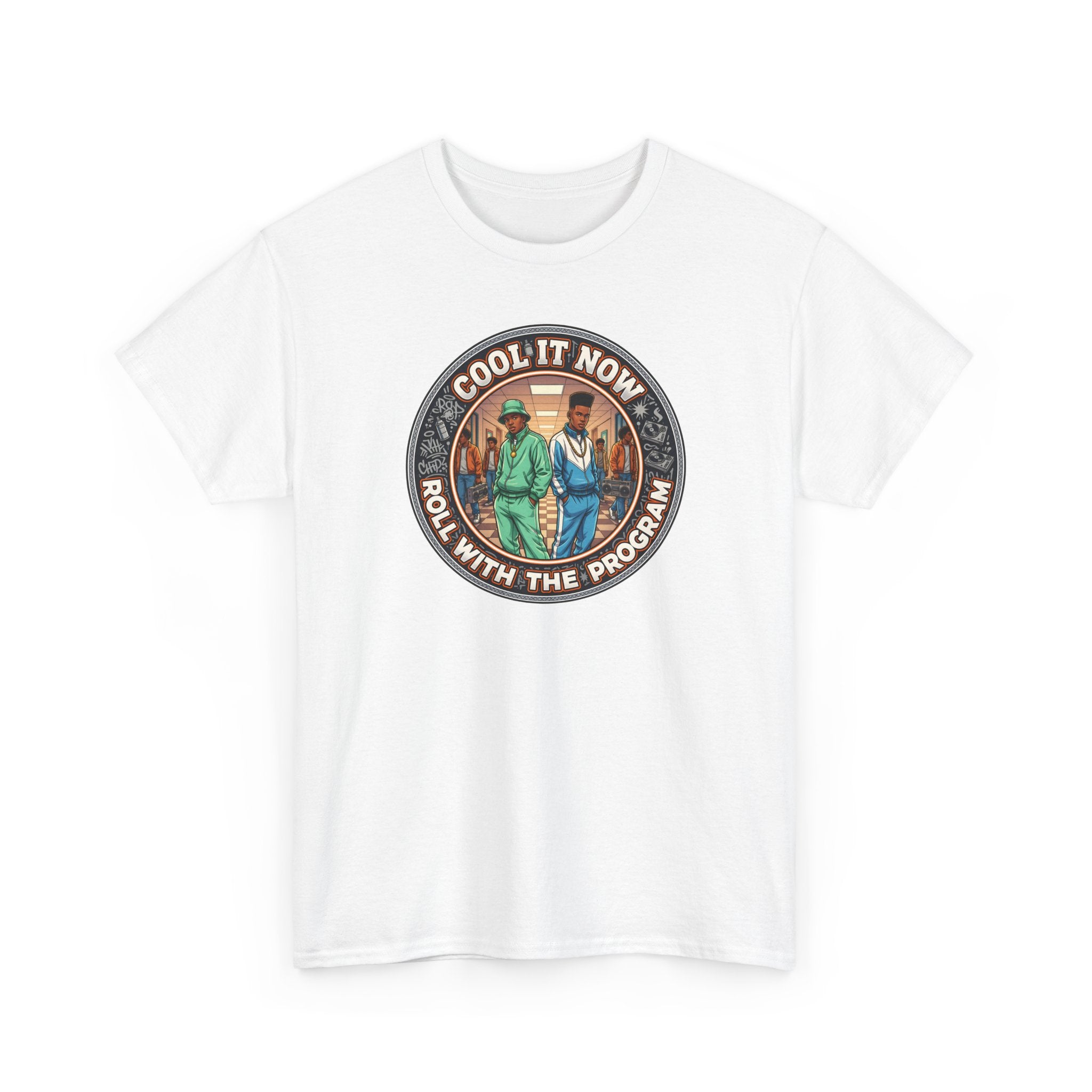Cool It Now Tee — "Cool It Now Roll With The Program" Vintage Patch Graphic T-Shirt
