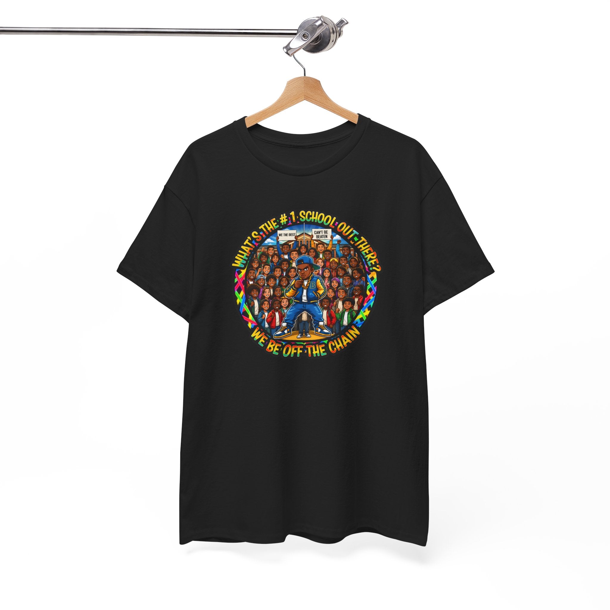 Community Unity Tee — "What's The #1 School Out There" Illustration Shirt