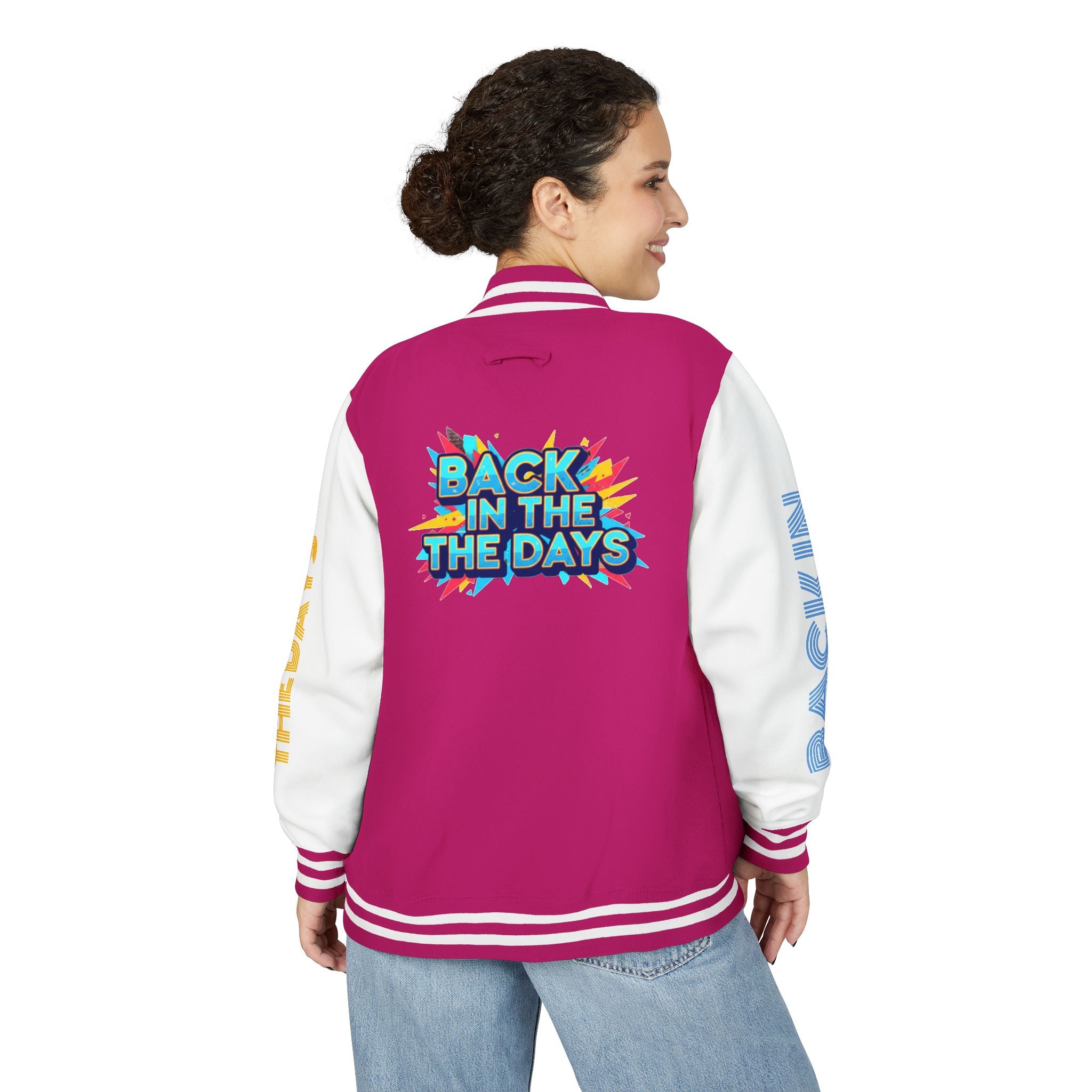 Letterman Jacket — "Back in the Days" Retro Graphic Bomber