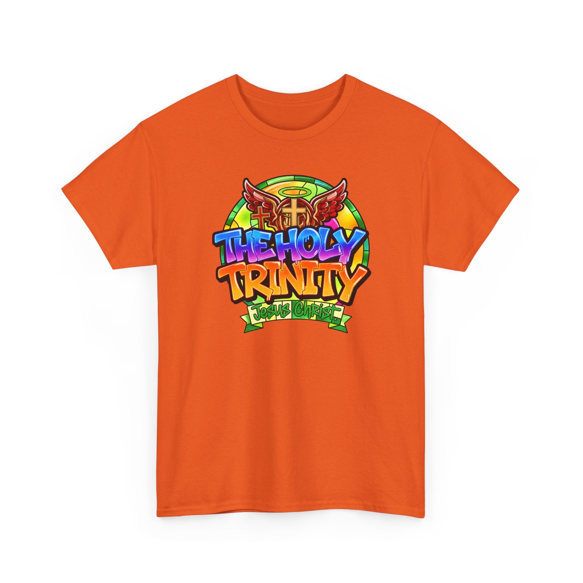 Holy Trinity Graphic Tee — Colorful Faith-Inspired Streetwear T-Shirt
