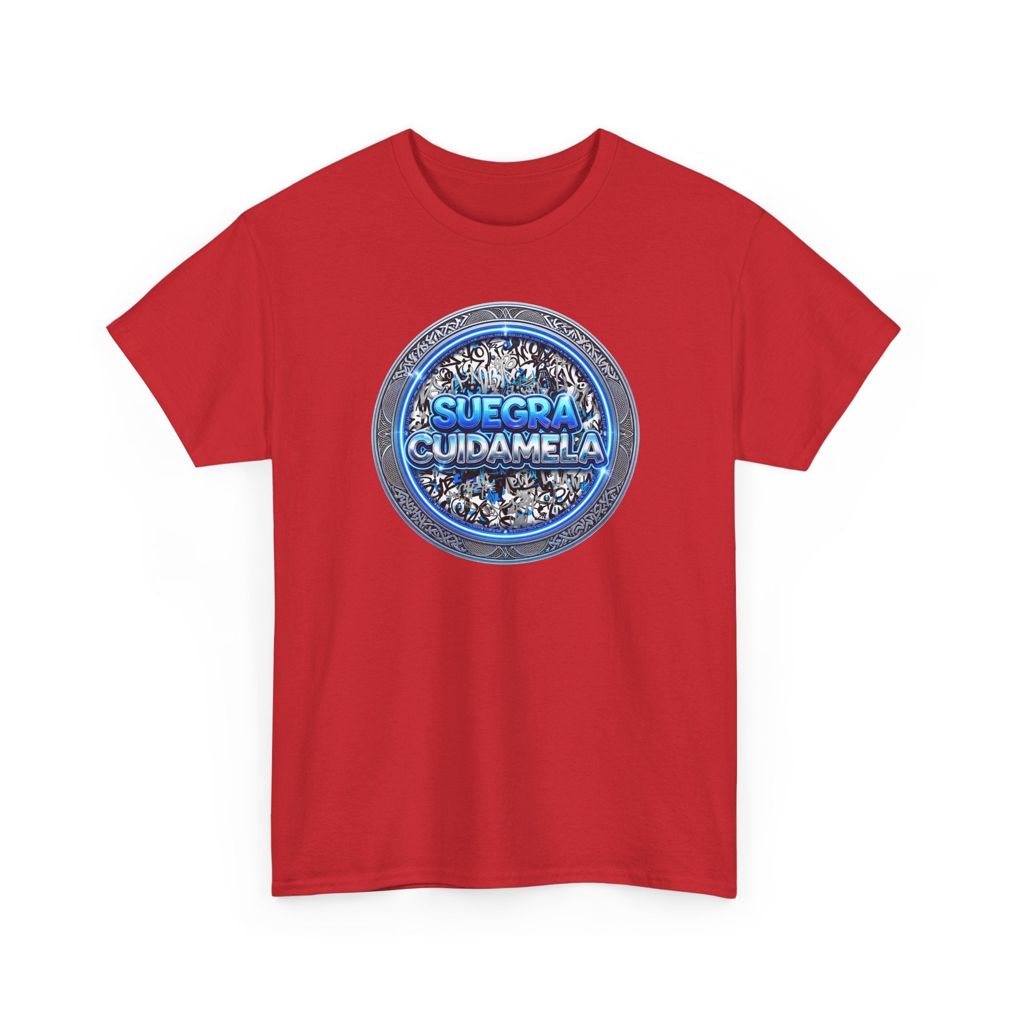 T-Shirt — Suegra Cuídame (Blue Floral Emblem)