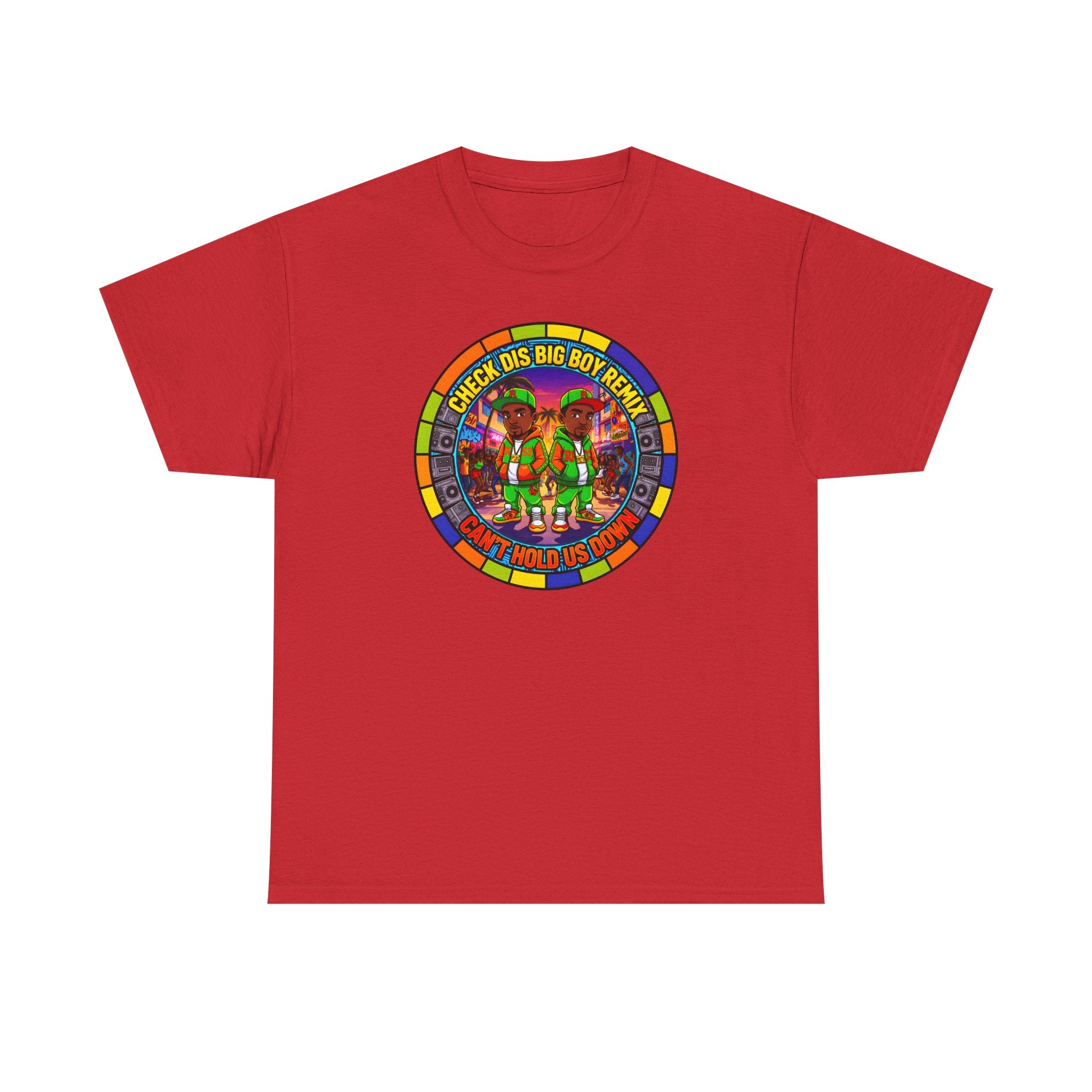 T-Shirt — "Check Dis Big Boy Remix" Colorful Cartoon Grap6hic Tee