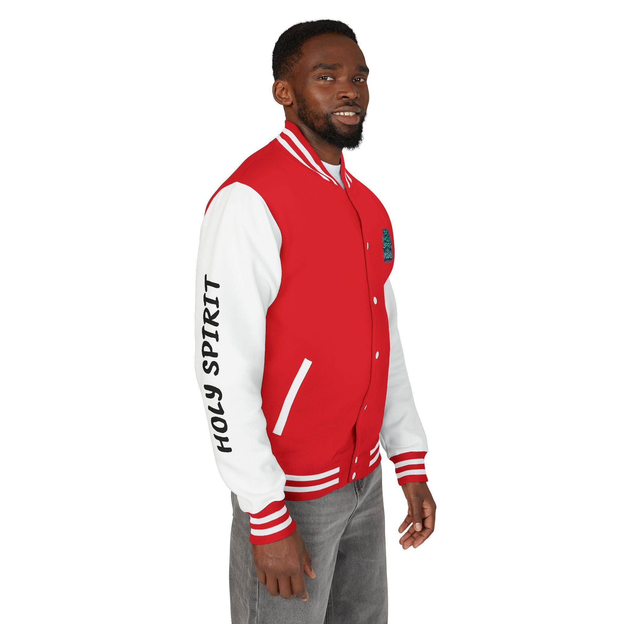 Letterman Jacket — "The Holy Spirit Is Yours" Graphic