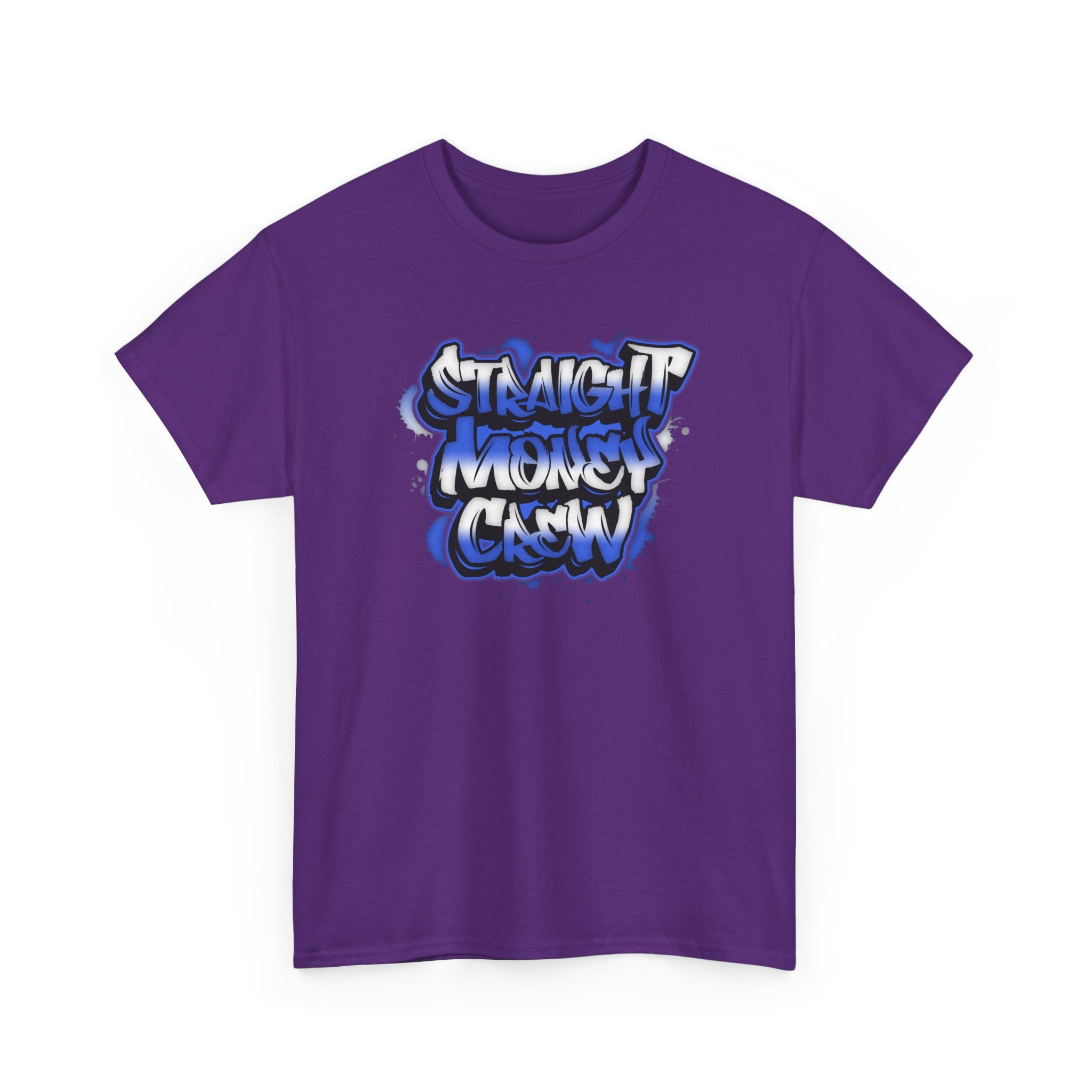 T-Shirt — "Stackin' Money Crew" Blue Graffiti Graphic Tee