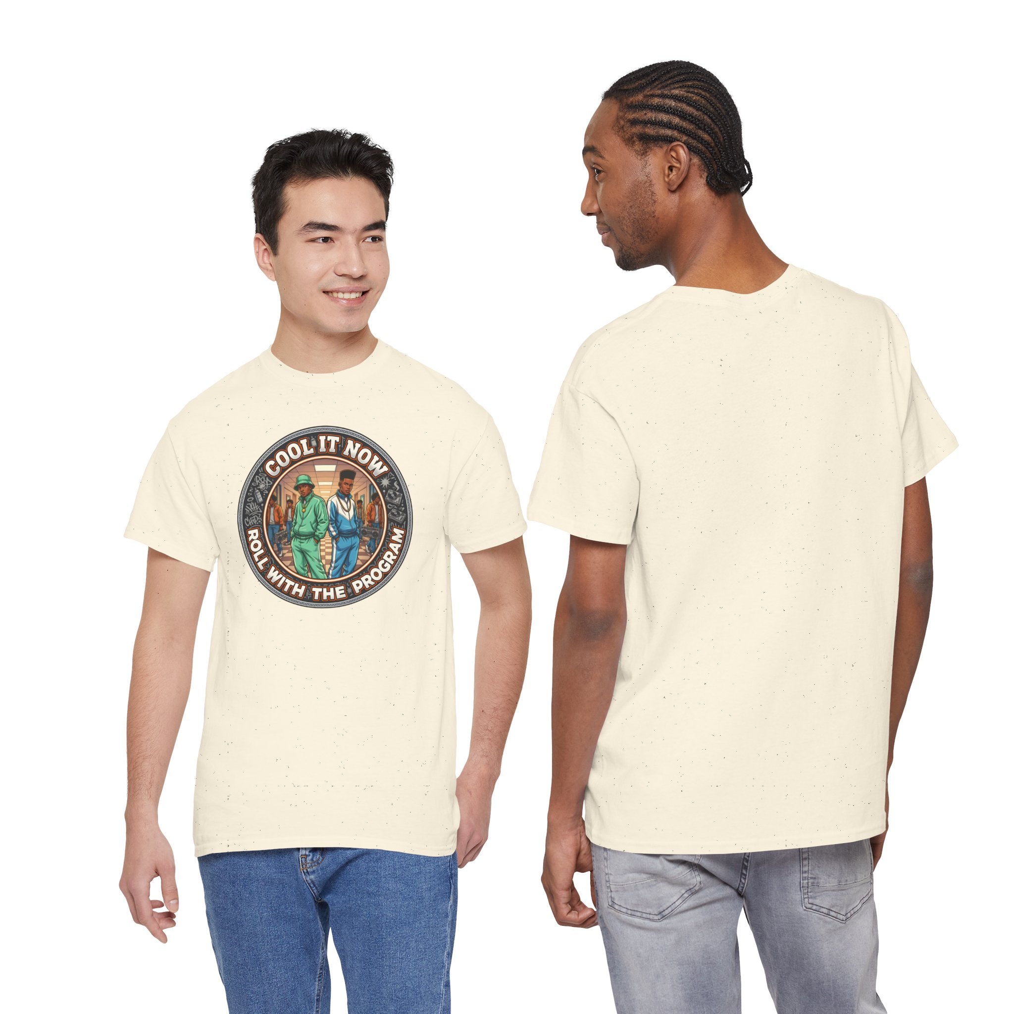 Cool It Now Tee — "Cool It Now Roll With The Program" Vintage Patch Graphic T-Shirt