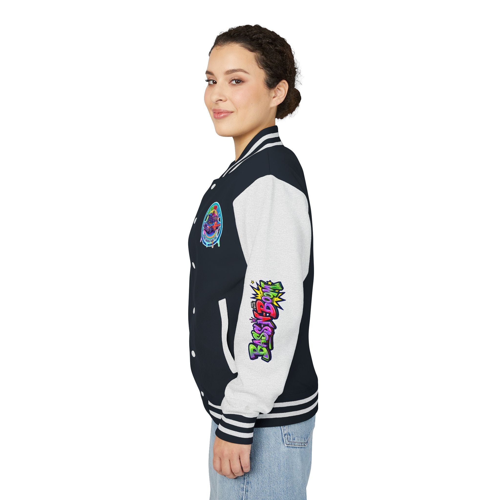 Letterman Jacket — ' Let The Bass Kick In' Retro Lowrider Crew Graphic